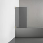 ROOH R2 Badkarsvägg Dörr, Rökfärgat glas, Honey gold, Dörr vänster 