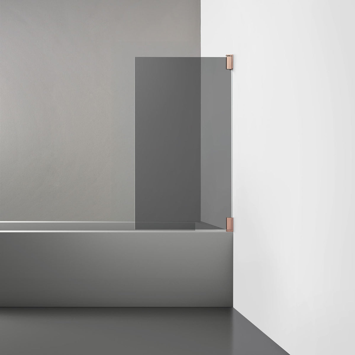 ROOH R2 Badkarsvägg Dörr, Rökfärgat glas, Copper, Dörr höger måttbeställd 