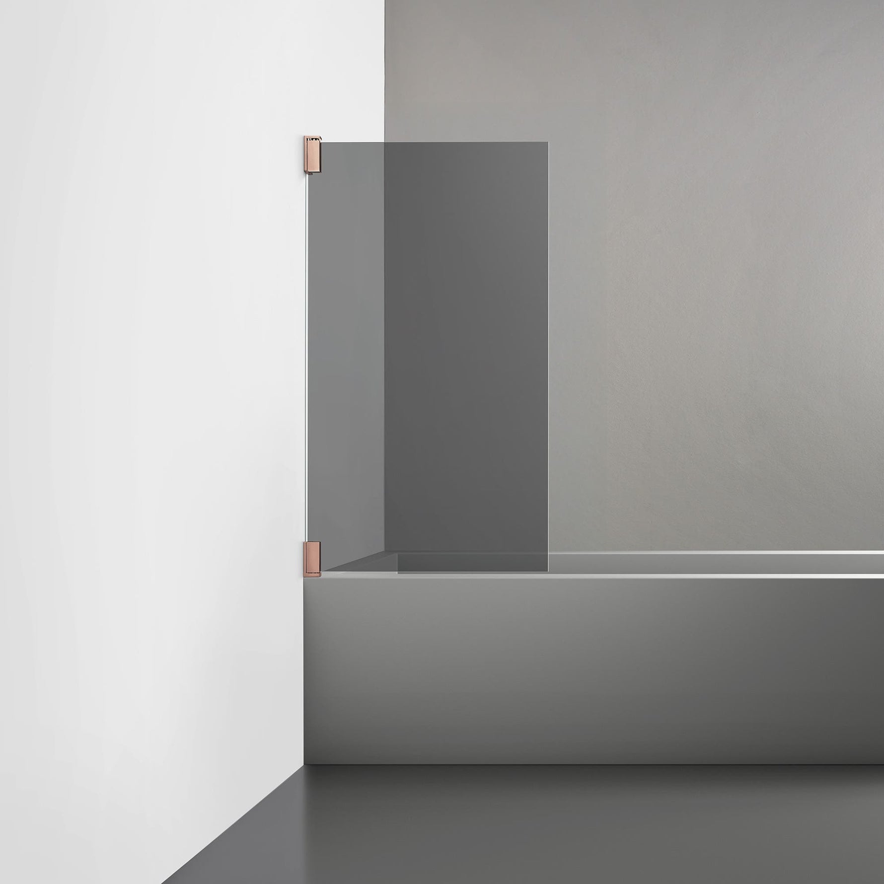 ROOH R2 Badkarsvägg Dörr, Rökfärgat glas, Copper, Dörr vänster måttbeställd 