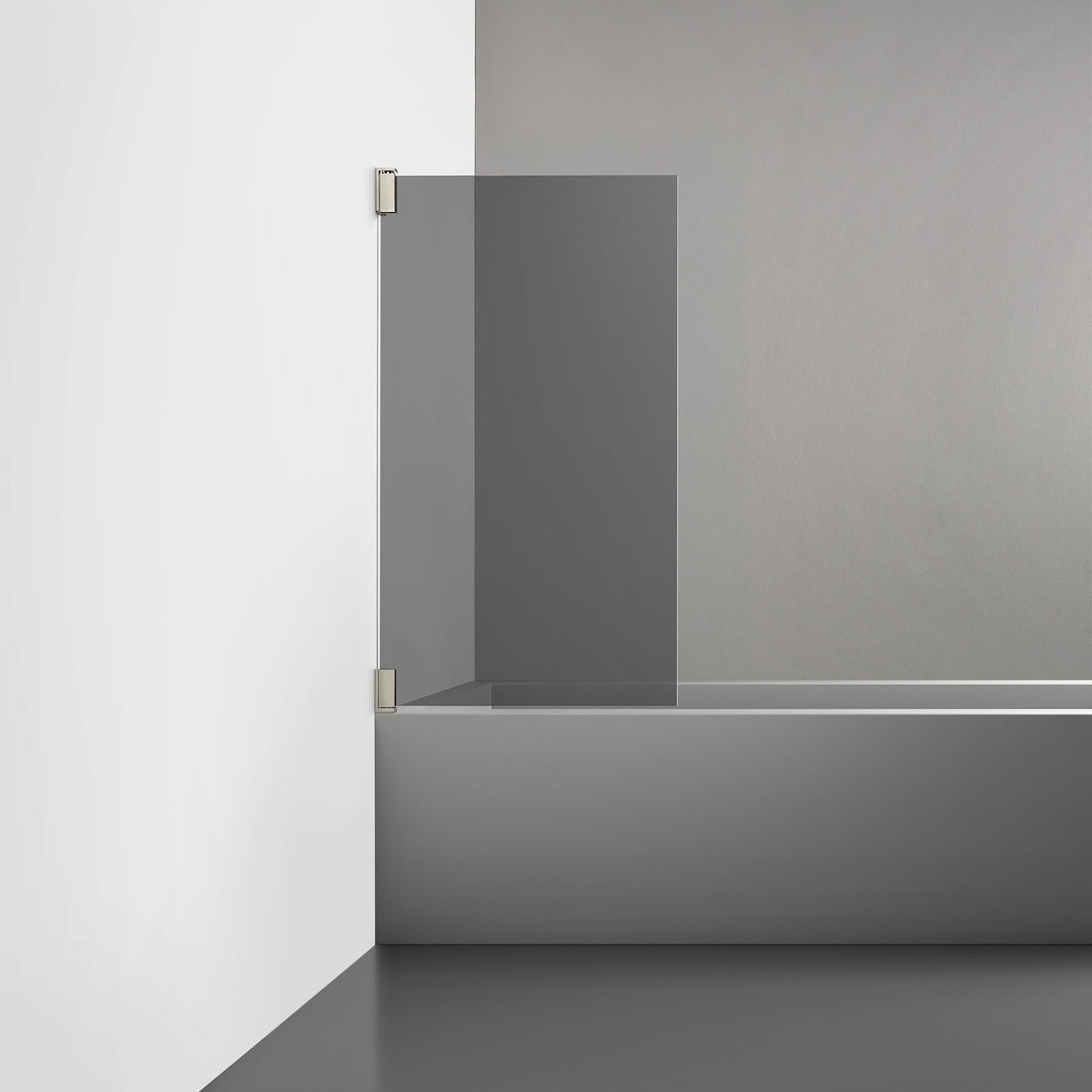 ROOH R2 Badkarsvägg Dörr, Rökfärgat glas, Brushed Nickel, Dörr vänster måttbeställd 