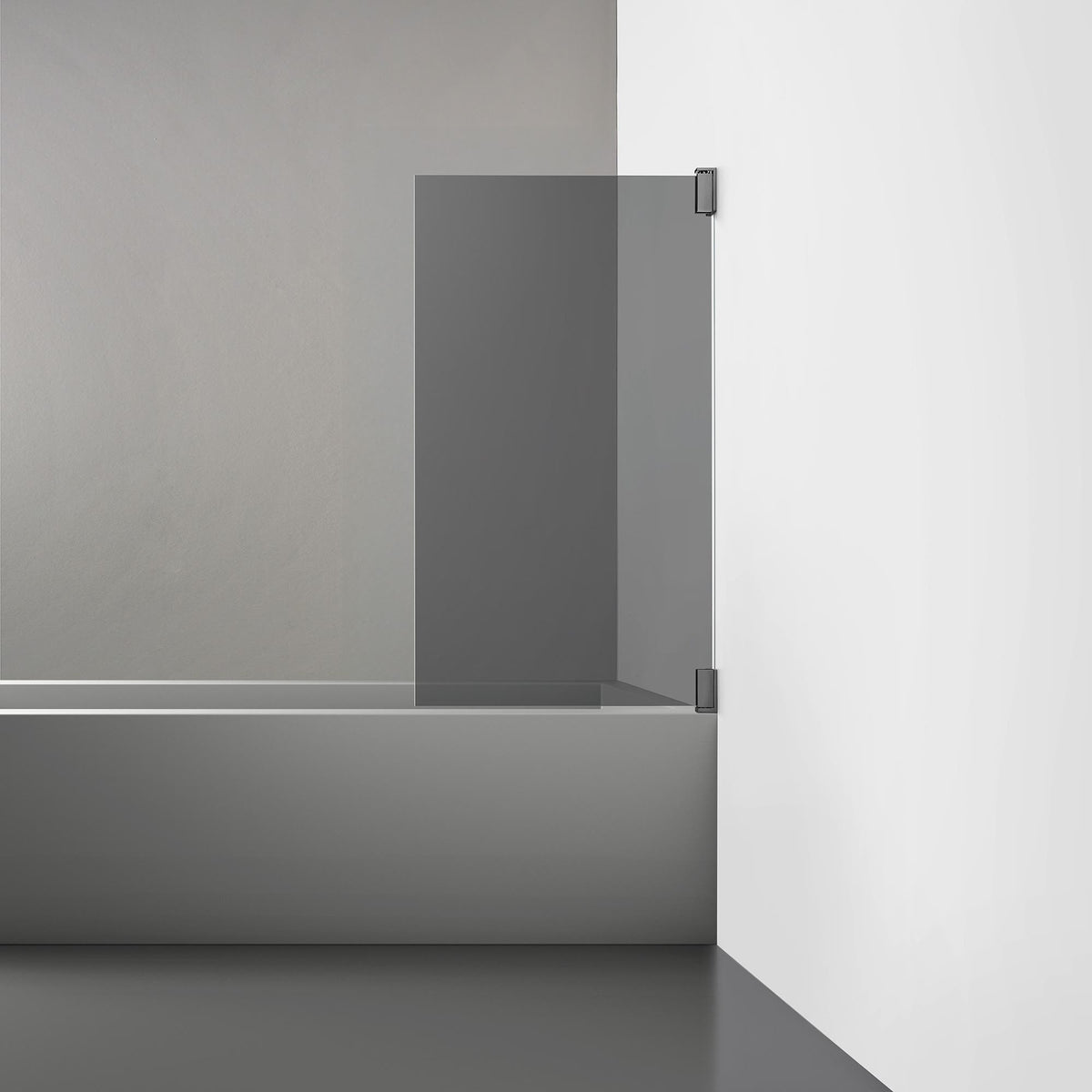 ROOH R2 Badkarsvägg Dörr, Rökfärgat glas, Br Bl Chrome, Dörr höger måttbeställd 
