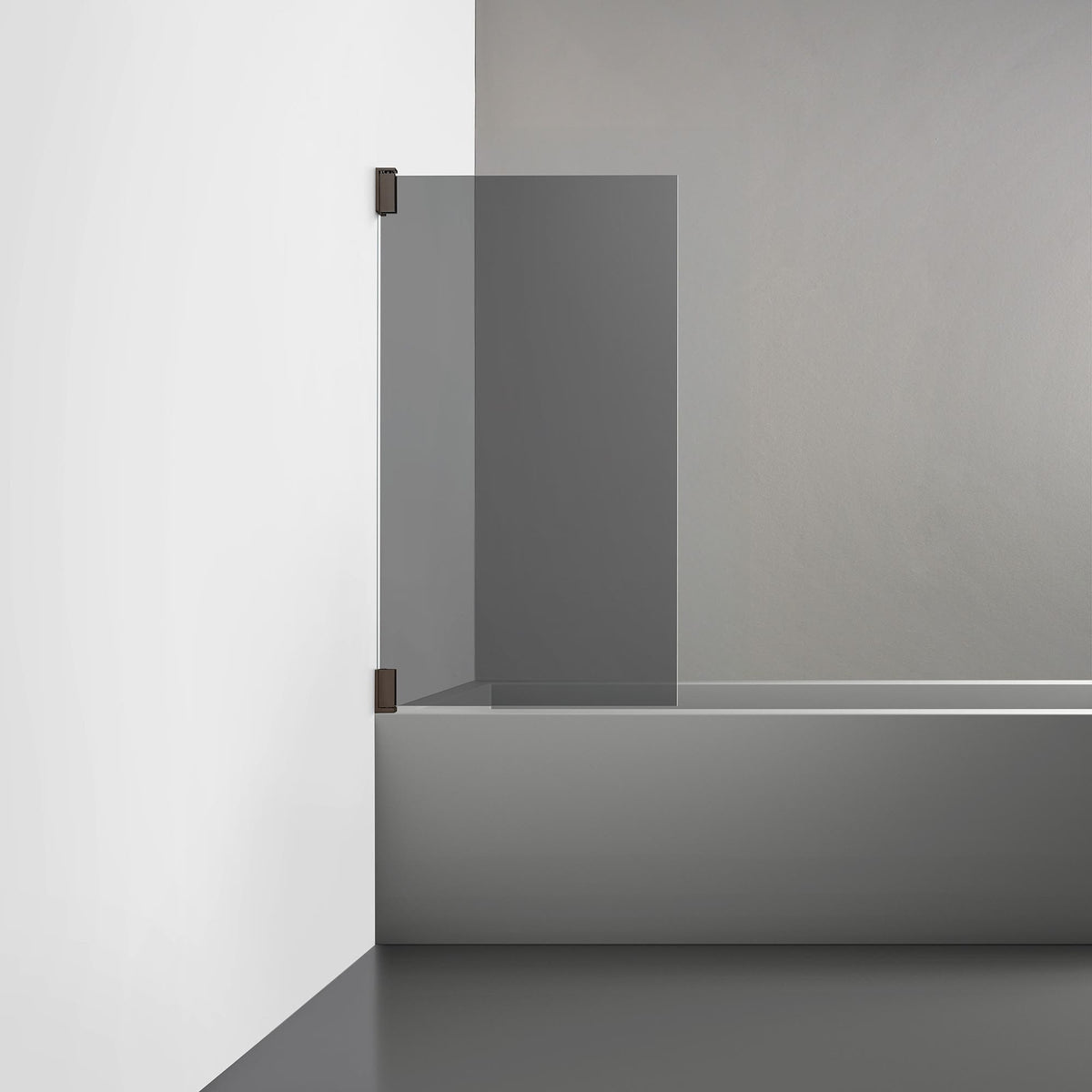 ROOH R2 Badkarsvägg Dörr, Rökfärgat glas, Bronze, Dörr vänster måttbeställd 