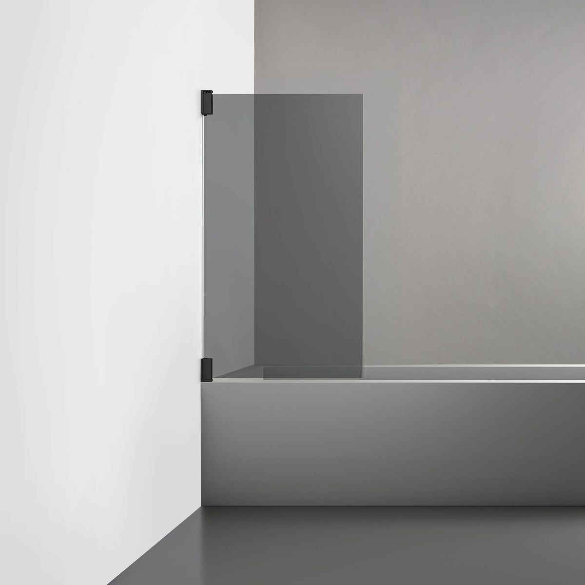 ROOH R2 Badkarsvägg Dörr, Rökfärgat glas, Matte black, Dörr vänster måttbeställd 