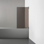 ROOH R2 Badkarsvägg Dörr, Brunfärgat glas, Black chrome, Dörr höger måttbeställd 