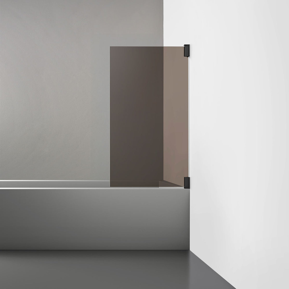 ROOH R2 Badkarsvägg Dörr, Brunfärgat glas, Matte black, Dörr höger måttbeställd 