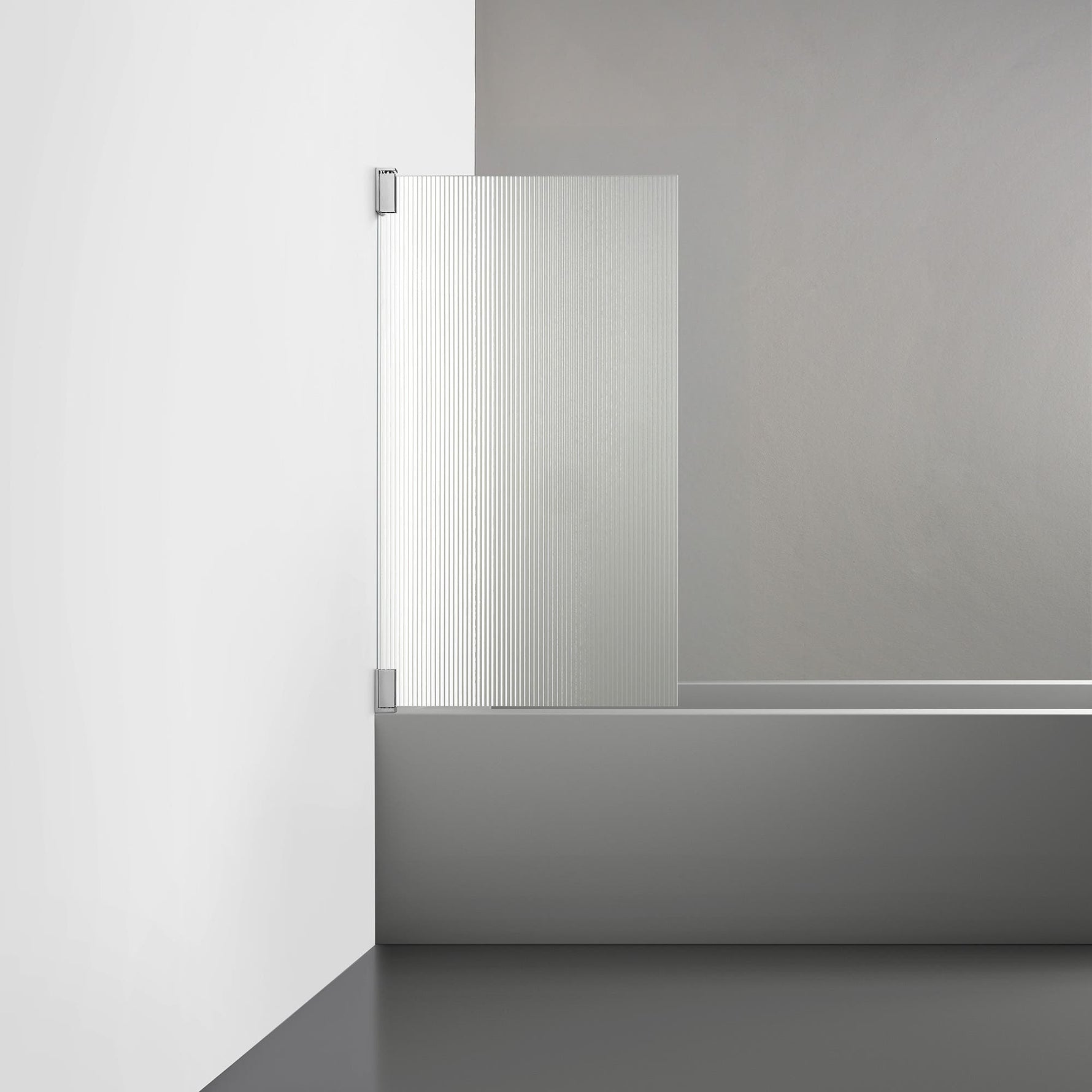ROOH R2 Badkarsvägg Dörr, Räfflat glas, Chrome, Dörr vänster måttbeställd 