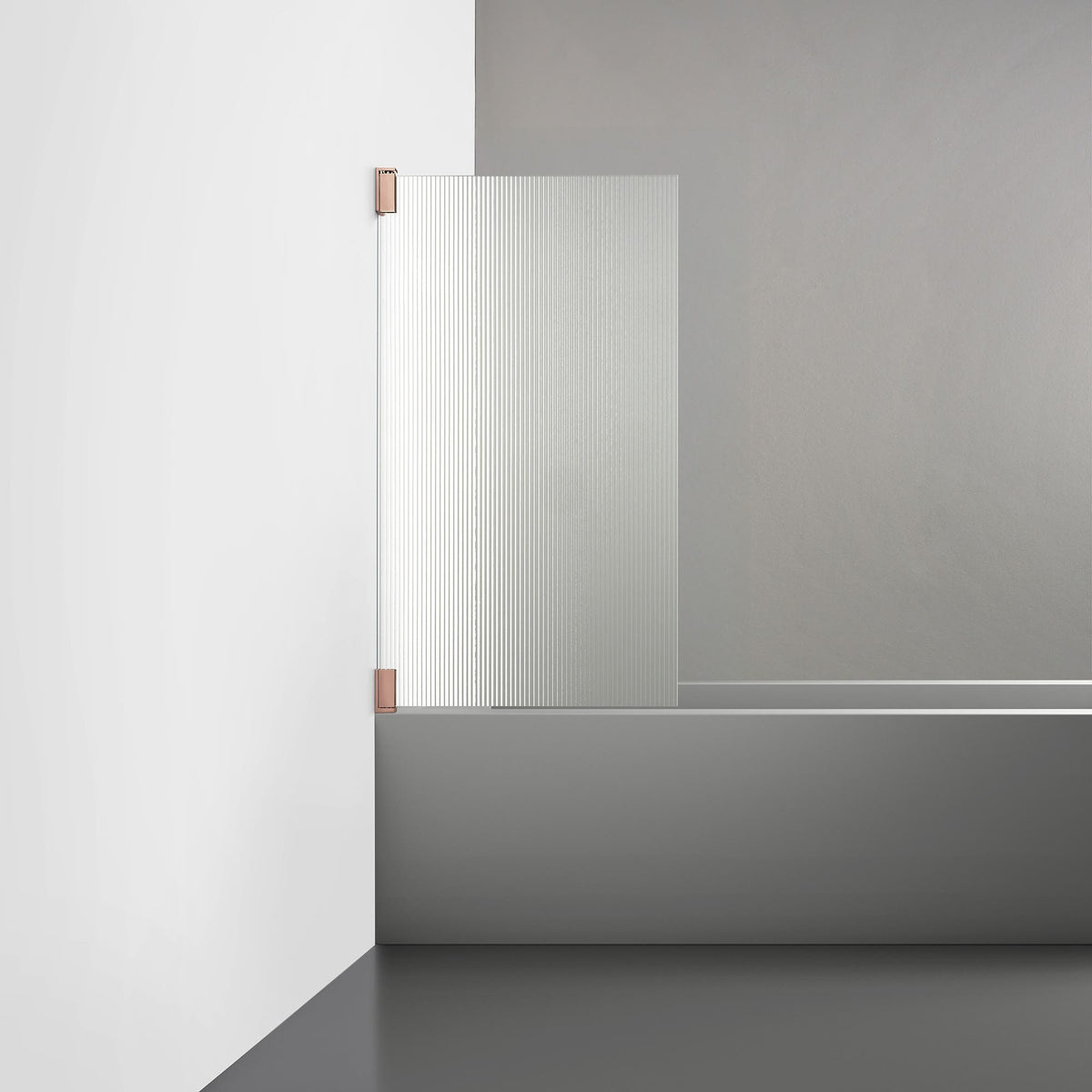 ROOH R2 Badkarsvägg Dörr, Räfflat glas, Copper, Dörr vänster 