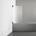 ROOH R2 Badkarsvägg Dörr, Räfflat glas, Matte black, Dörr vänster måttbeställd 