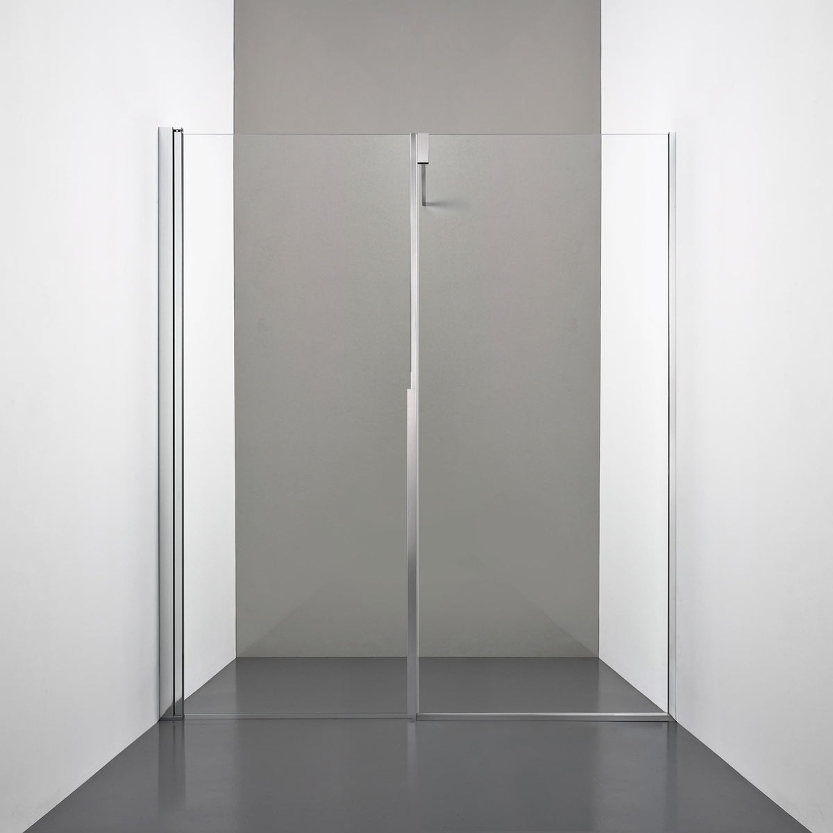 ROOH R3 Duschnisch Dörr+Vägg, Klarglas, Polished, Dörr höger + Fast glas vänster måttbeställd 