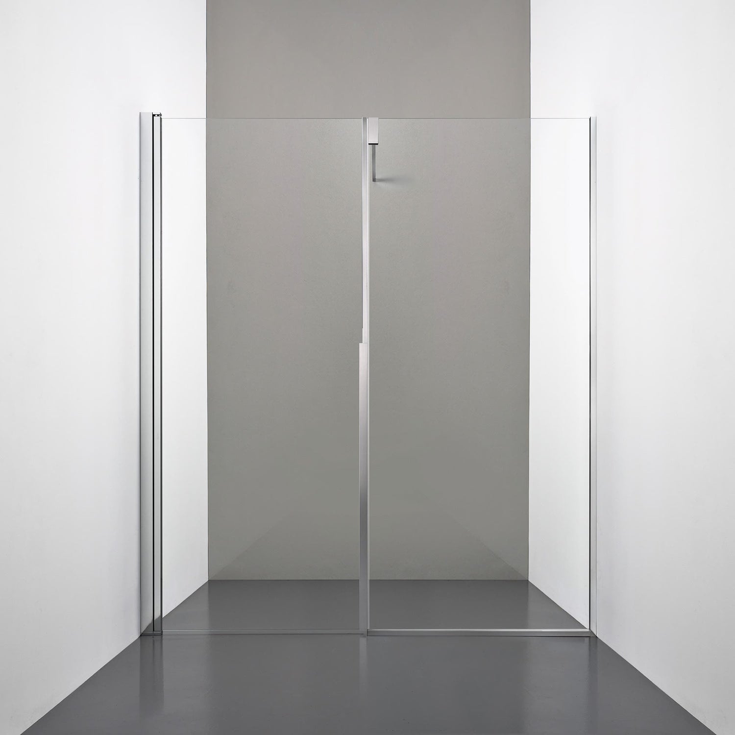 ROOH R3 Duschnisch Dörr+Vägg, Klarglas, Polished, Dörr höger + Fast glas vänster måttbeställd 