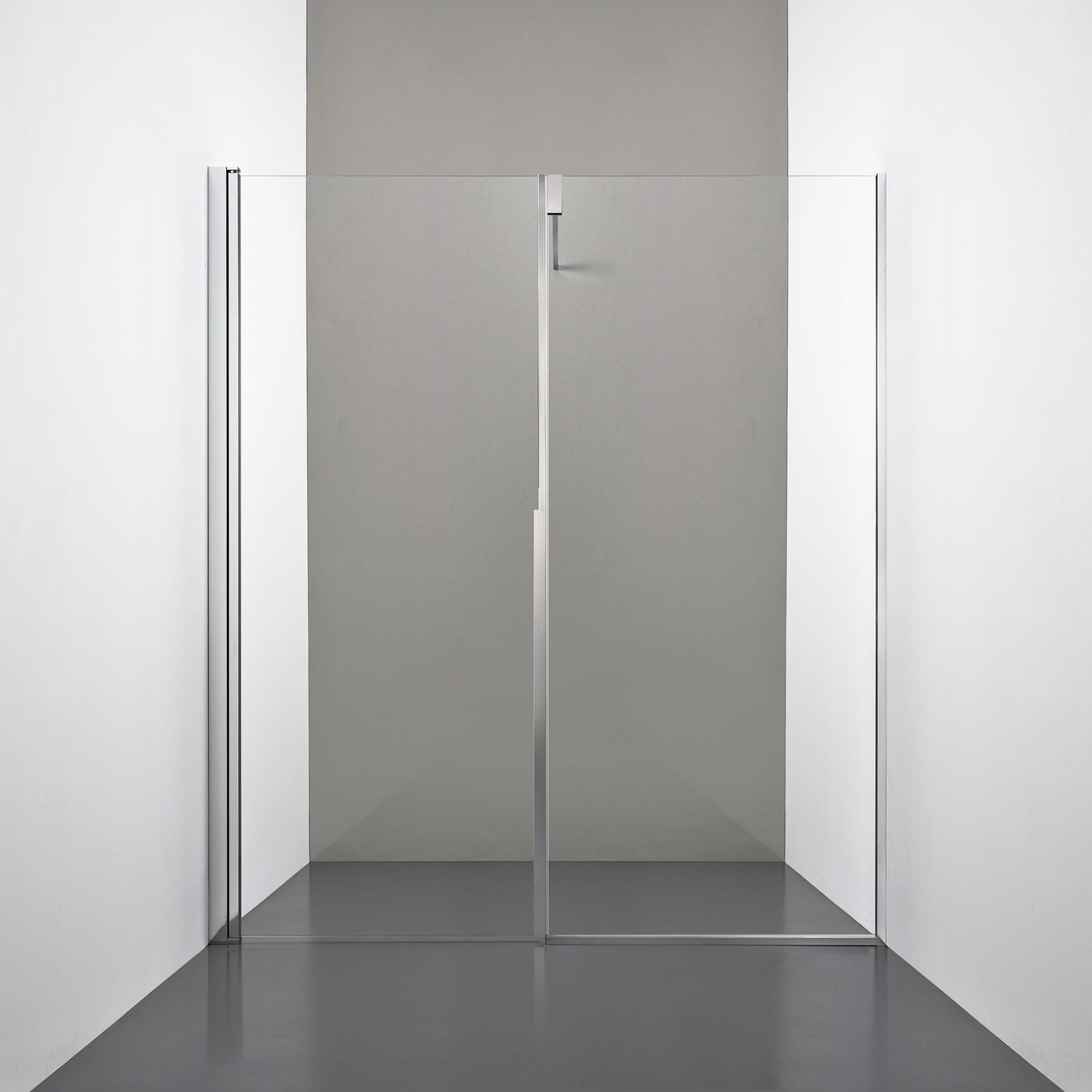 ROOH R3 Duschnisch Dörr+Vägg, Klarglas, Polished, Dörr höger + Fast glas vänster måttbeställd #Klarglas_Polished_Dörr höger + Fast glas vänster