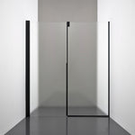 ROOH R3 Duschnisch Dörr+Vägg, Frostat, Matte black, Dörr höger + Fast glas vänster måttbeställd 