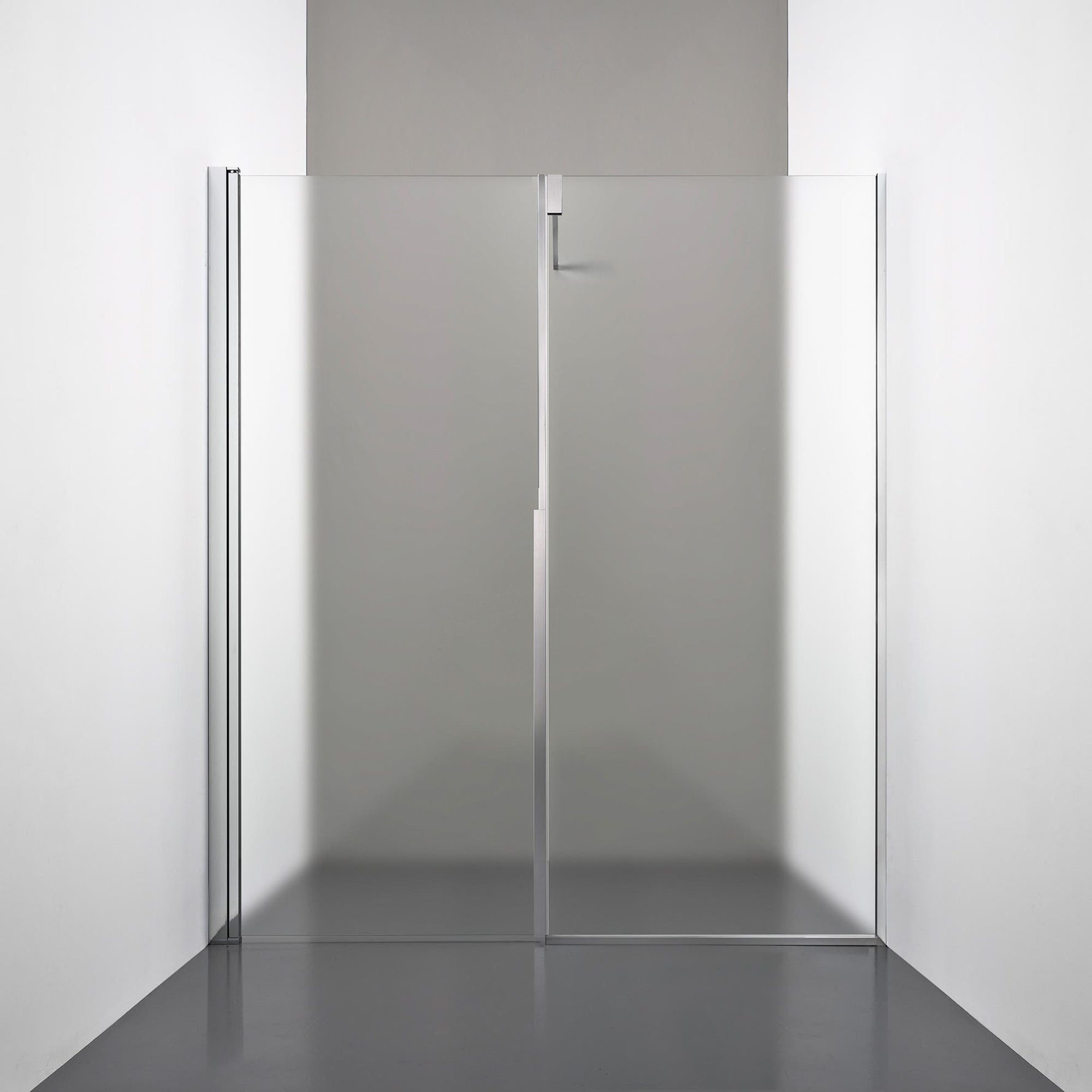 ROOH R3 Duschnisch Dörr+Vägg, Frostat, Polished, Dörr höger + Fast glas vänster måttbeställd 