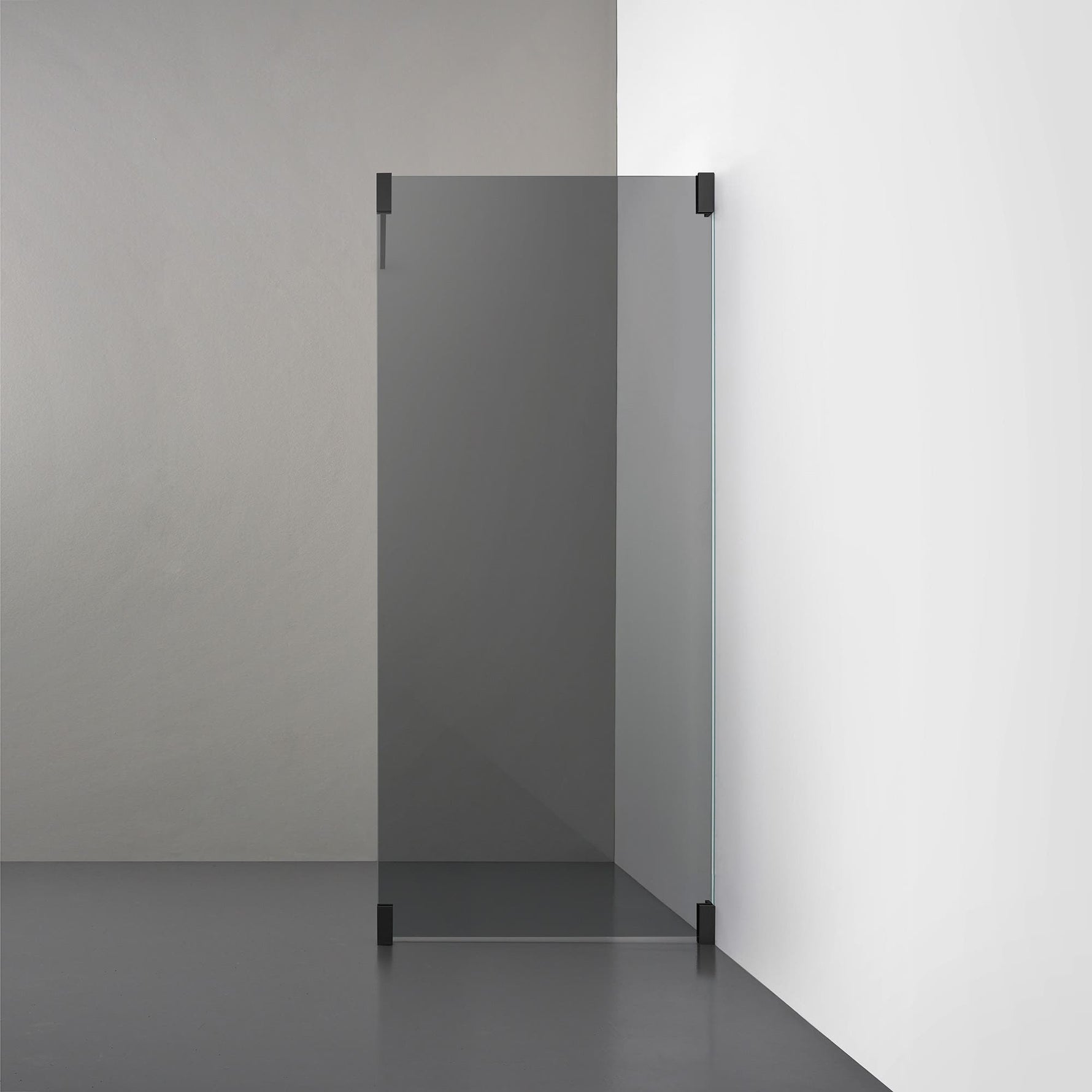 ROOH R2 Duschvägg Vägg, Rökfärgat glas, Matte black 