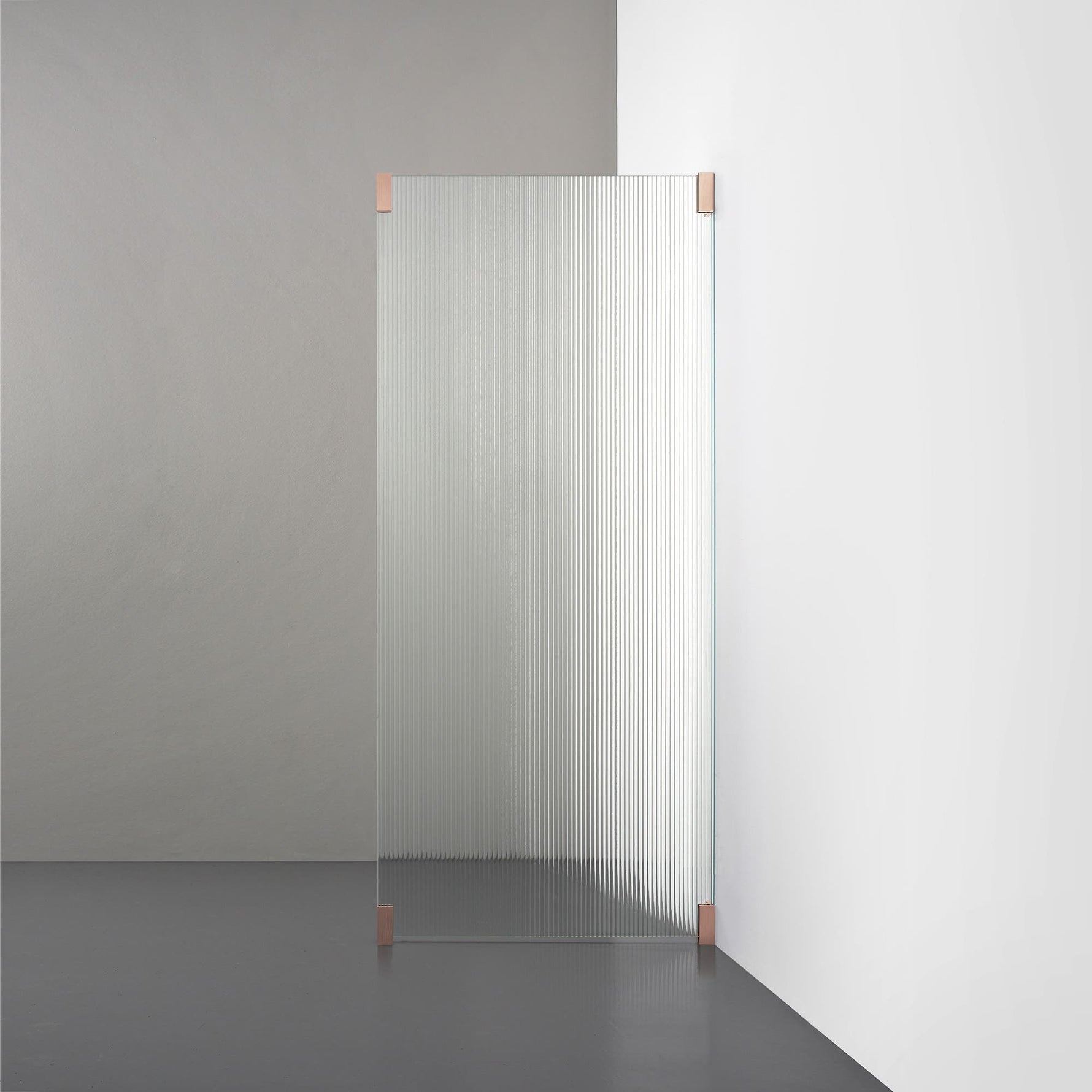 ROOH R2 Duschvägg Vägg, Räfflat glas, Copper 