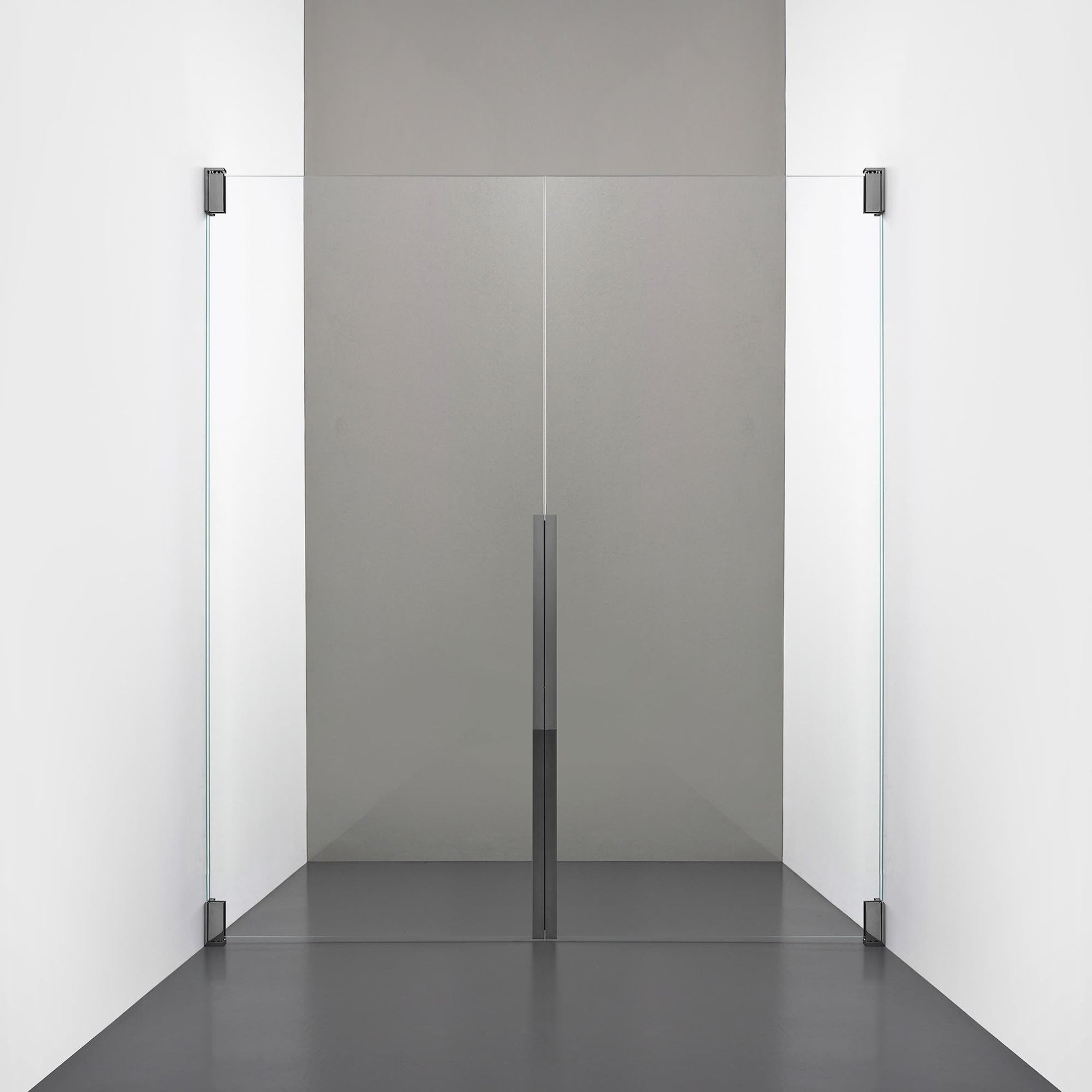 ROOH R2 Duschnisch Dörr+Dörr, Klarglas, Black chrome måttbeställd 