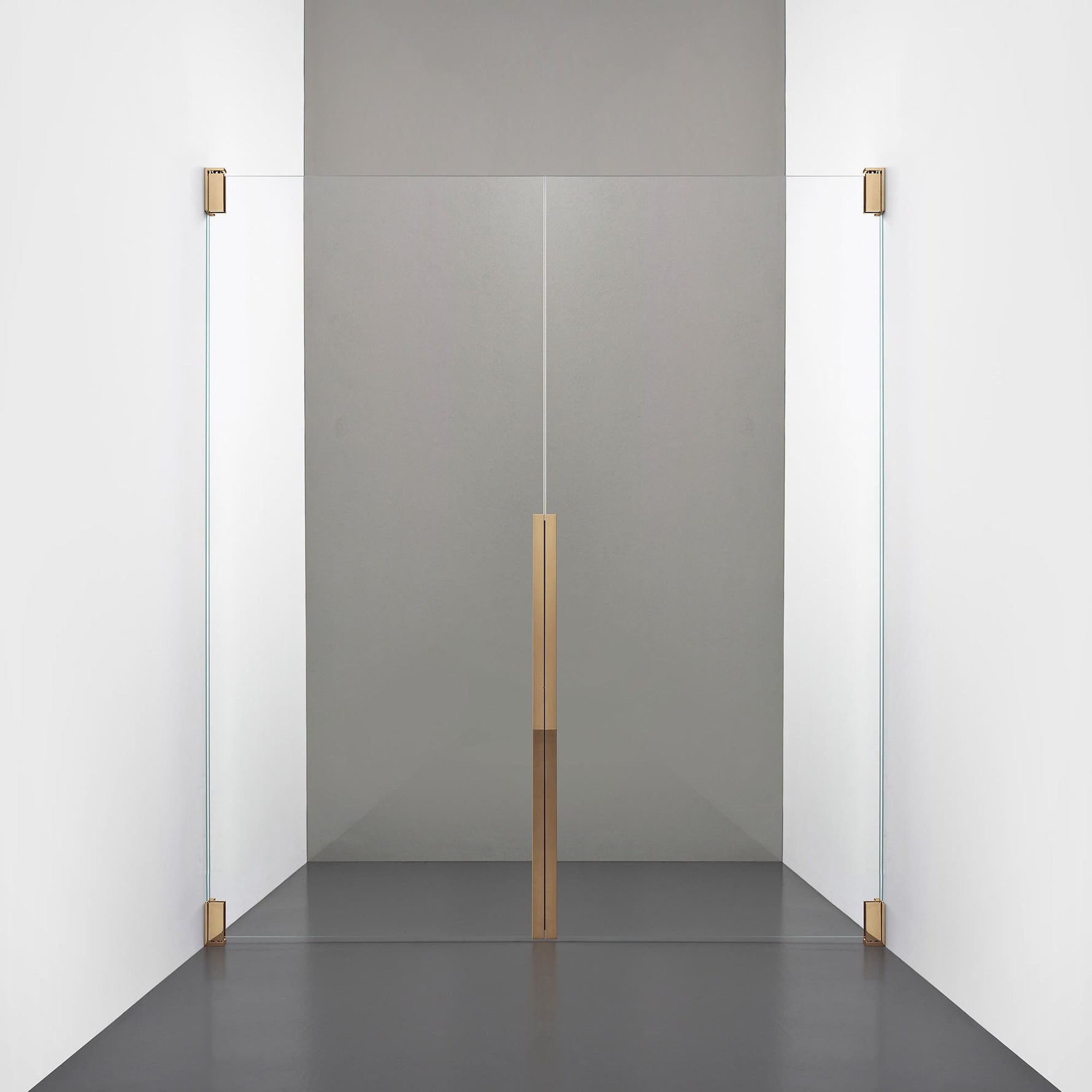 ROOH R2 Duschnisch Dörr+Dörr, Klarglas, Brass måttbeställd 