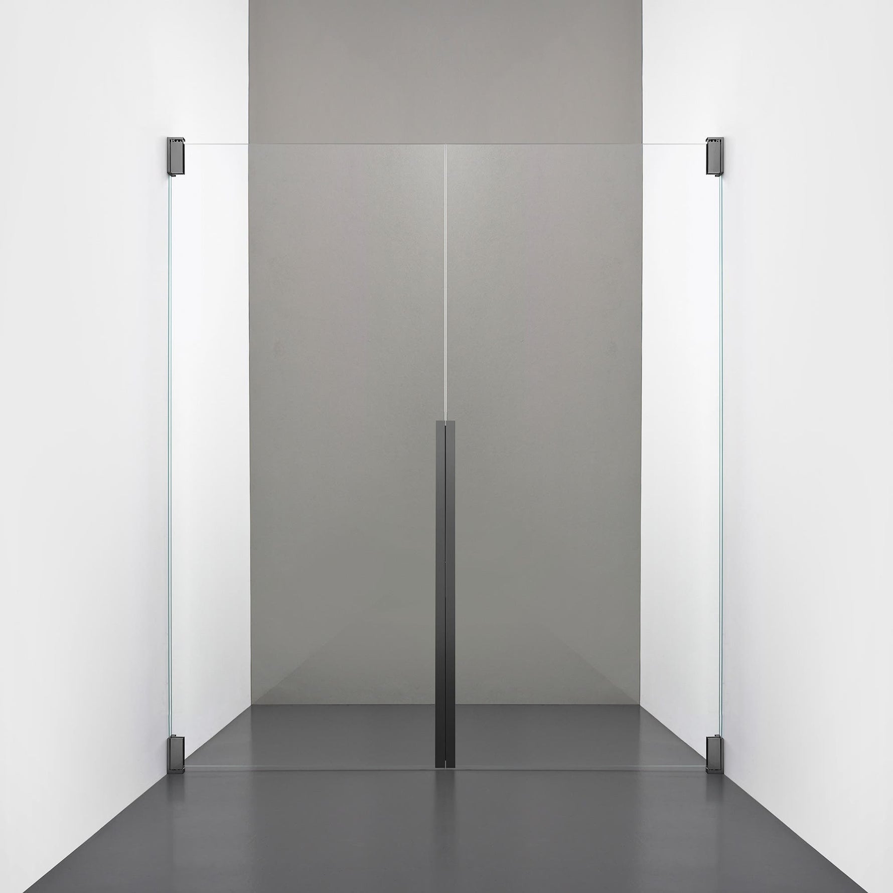 ROOH R2 Duschnisch Dörr+Dörr, Klarglas, Br Bl Chrome måttbeställd 
