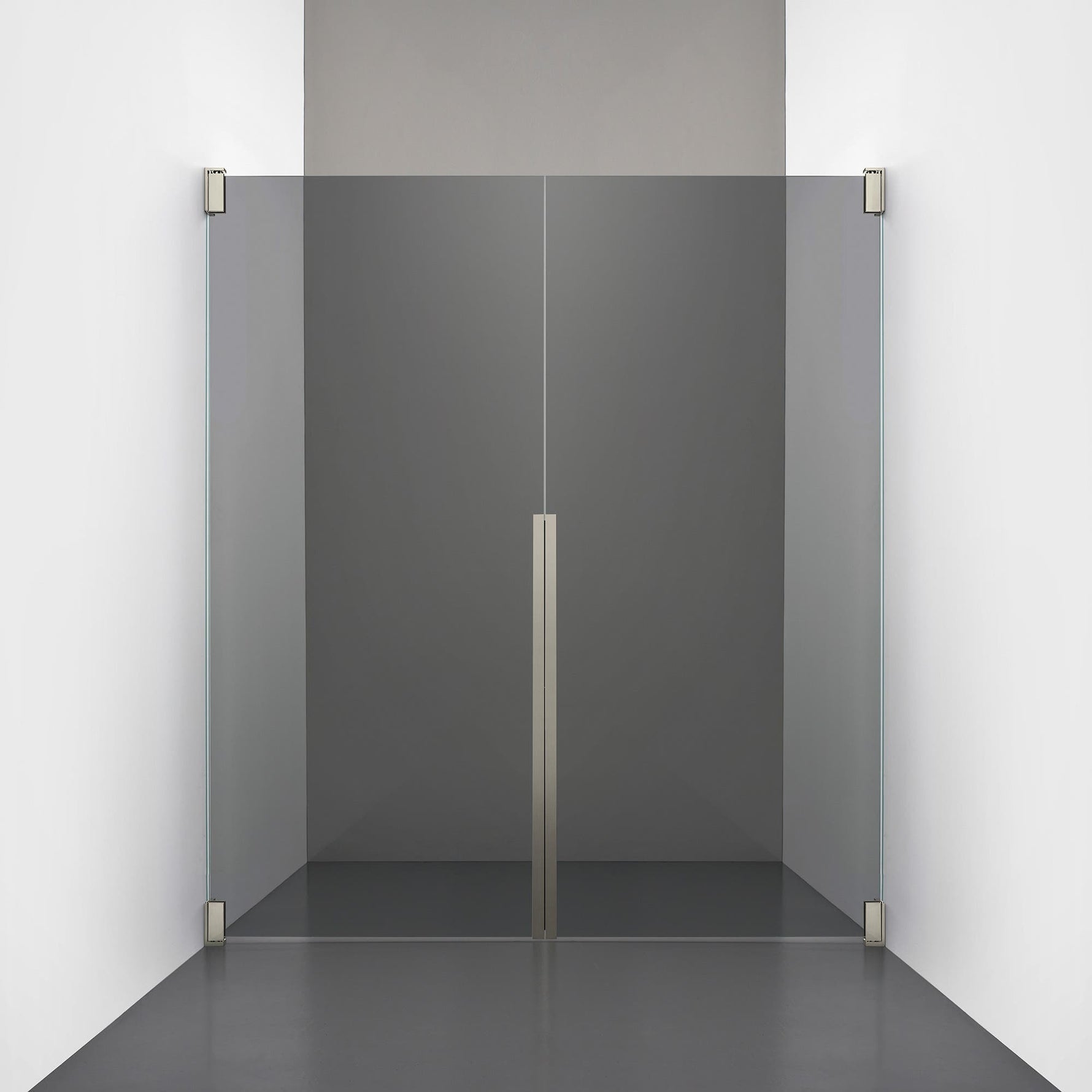 ROOH R2 Duschnisch Dörr+Dörr, Rökfärgat glas, Brushed Nickel måttbeställd 