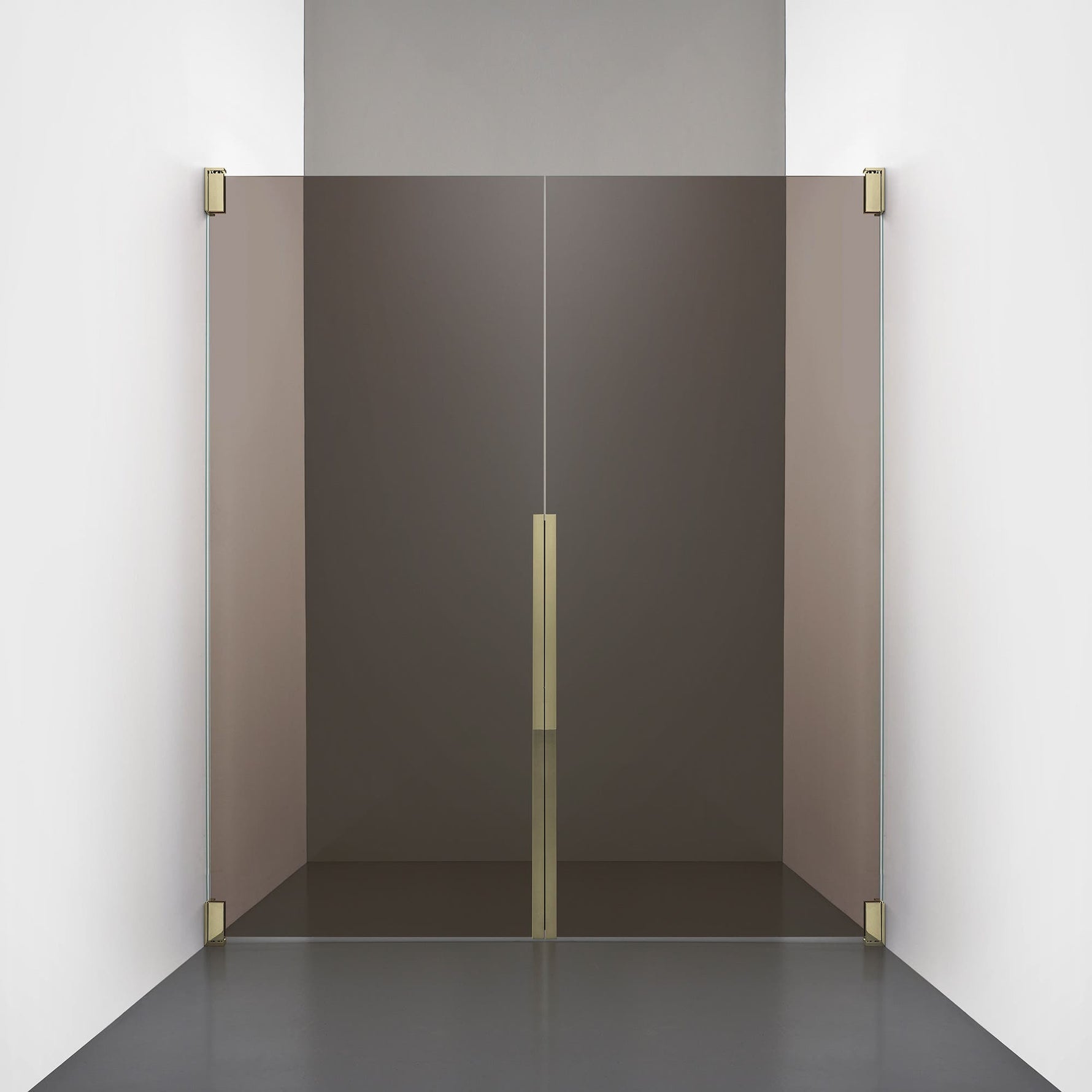 ROOH R2 Duschnisch Dörr+Dörr, Brunfärgat glas, Honey gold 