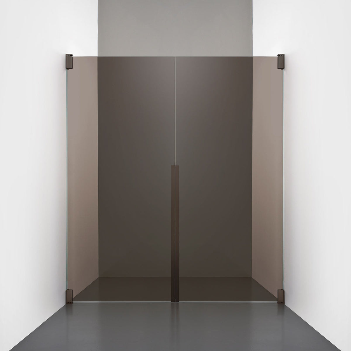 ROOH R2 Duschnisch Dörr+Dörr, Brunfärgat glas, Bronze måttbeställd 