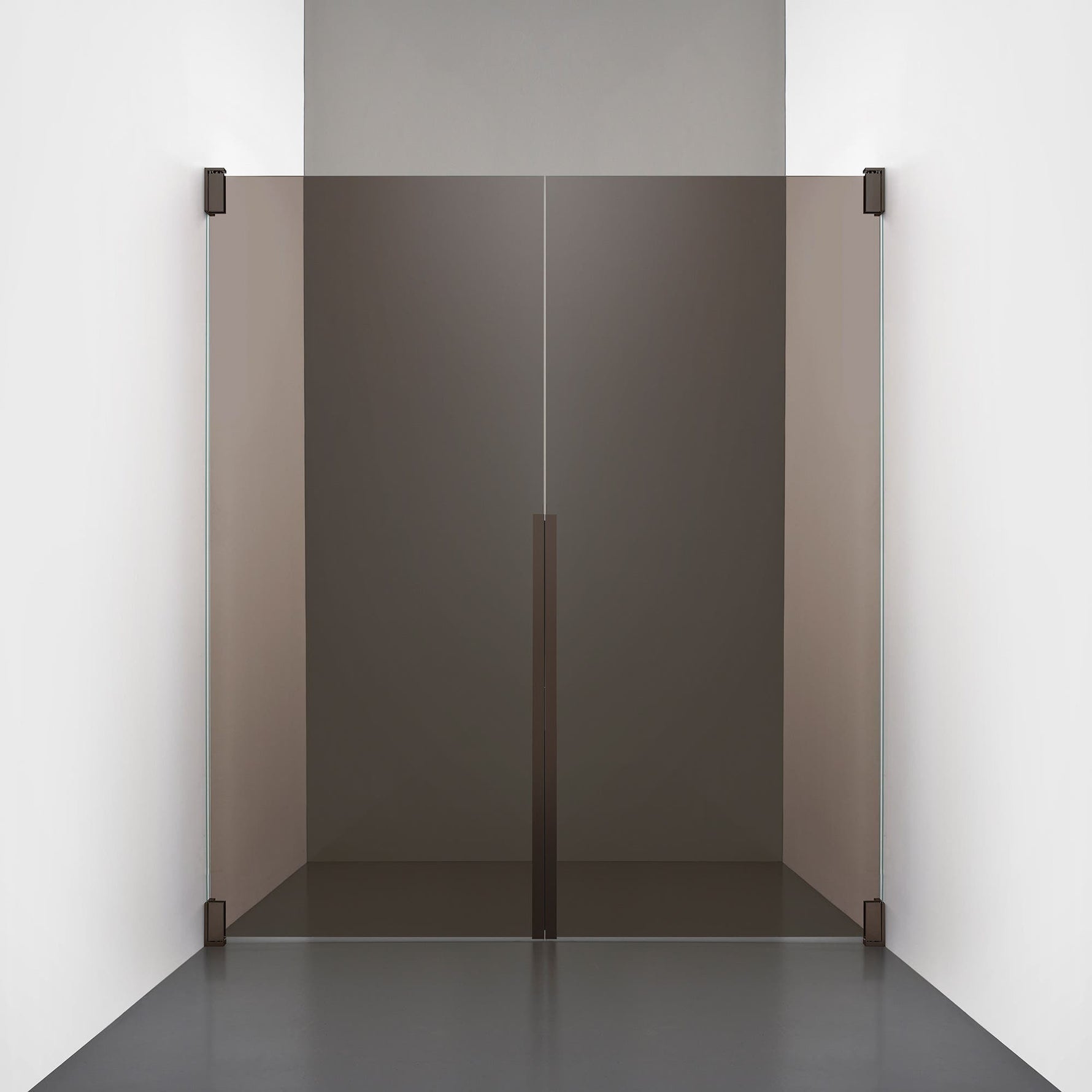 ROOH R2 Duschnisch Dörr+Dörr, Brunfärgat glas, Bronze måttbeställd 
