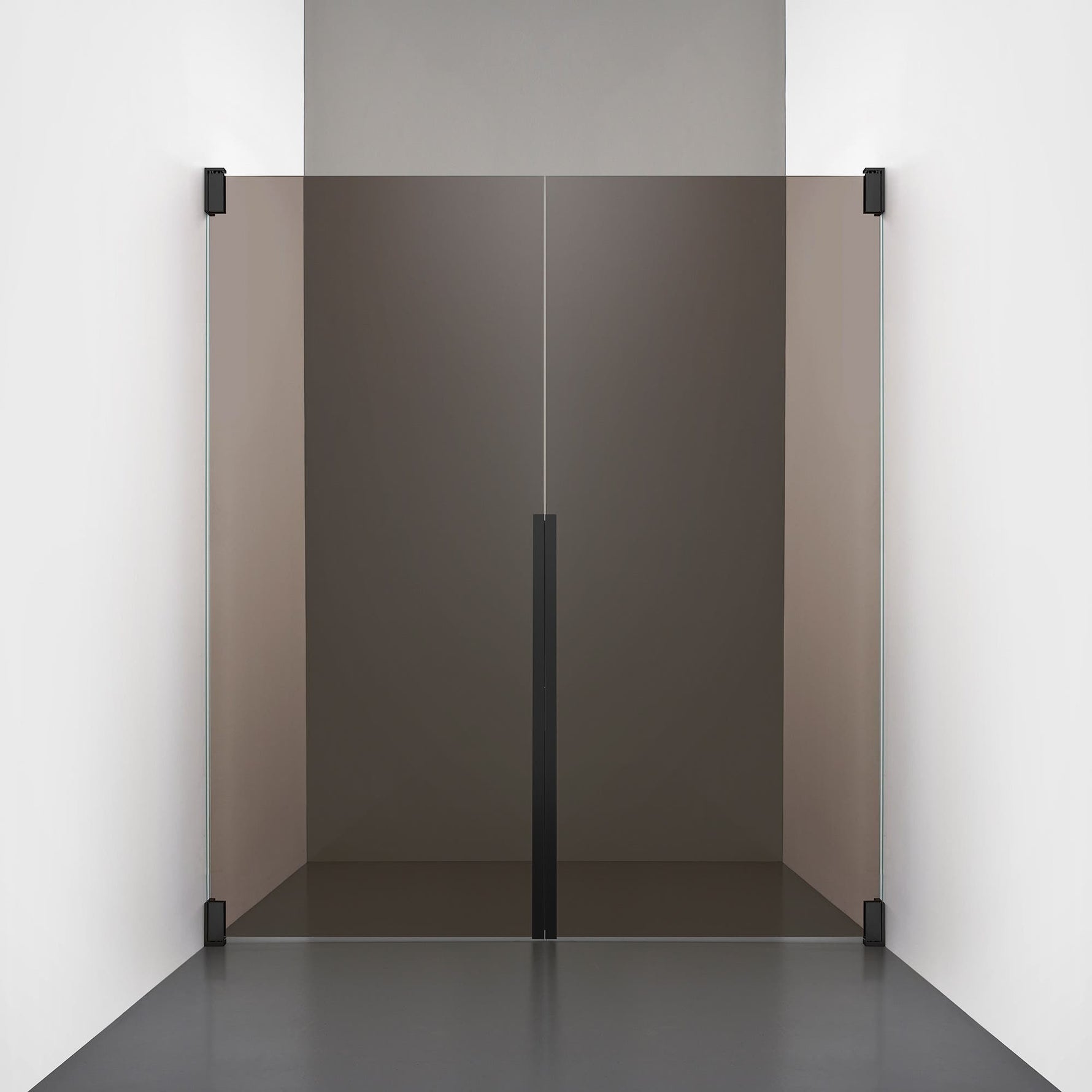 ROOH R2 Duschnisch Dörr+Dörr, Brunfärgat glas, Matte black 