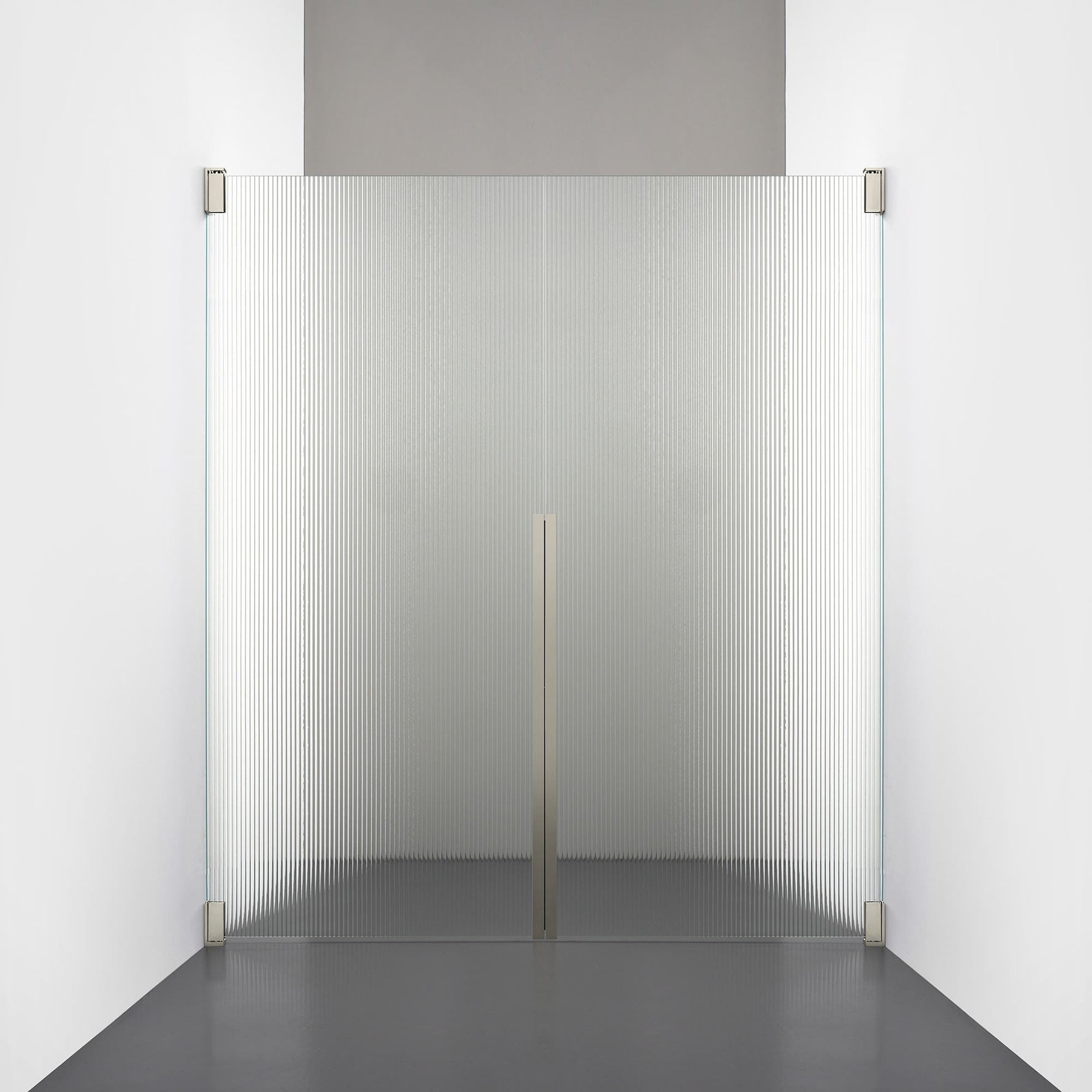 ROOH R2 Duschnisch Dörr+Dörr, Räfflat glas, Brushed Nickel 