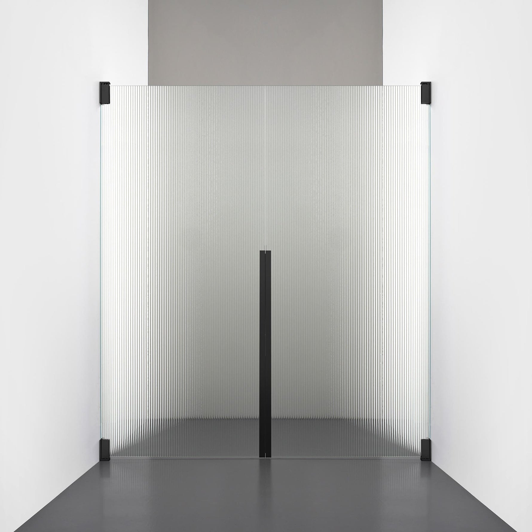 ROOH R2 Duschnisch Dörr+Dörr, Räfflat glas, Matte black 