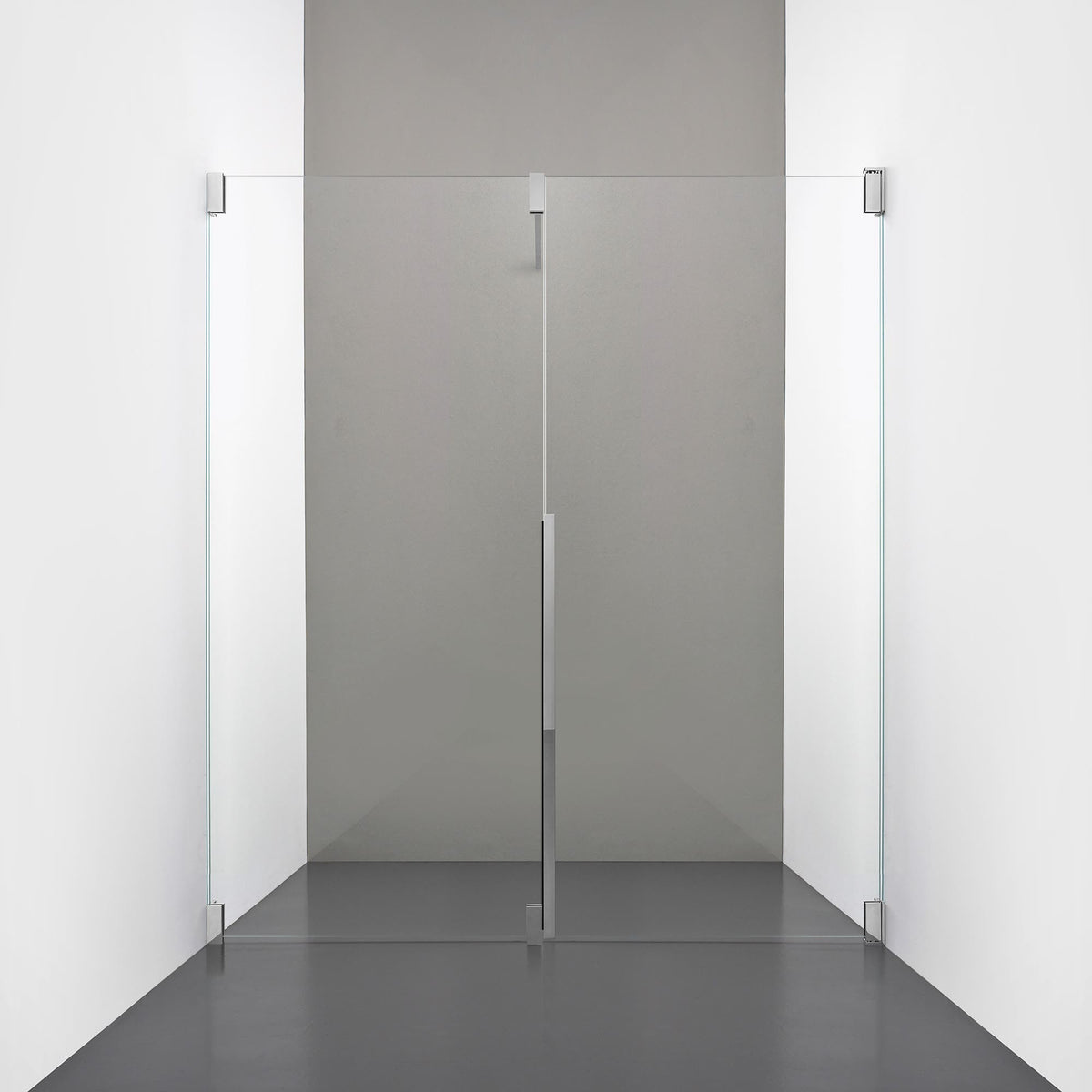 ROOH R2 Duschnisch Dörr+Vägg, Klarglas, Chrome, Dörr höger + Fast glas vänster måttbeställd 