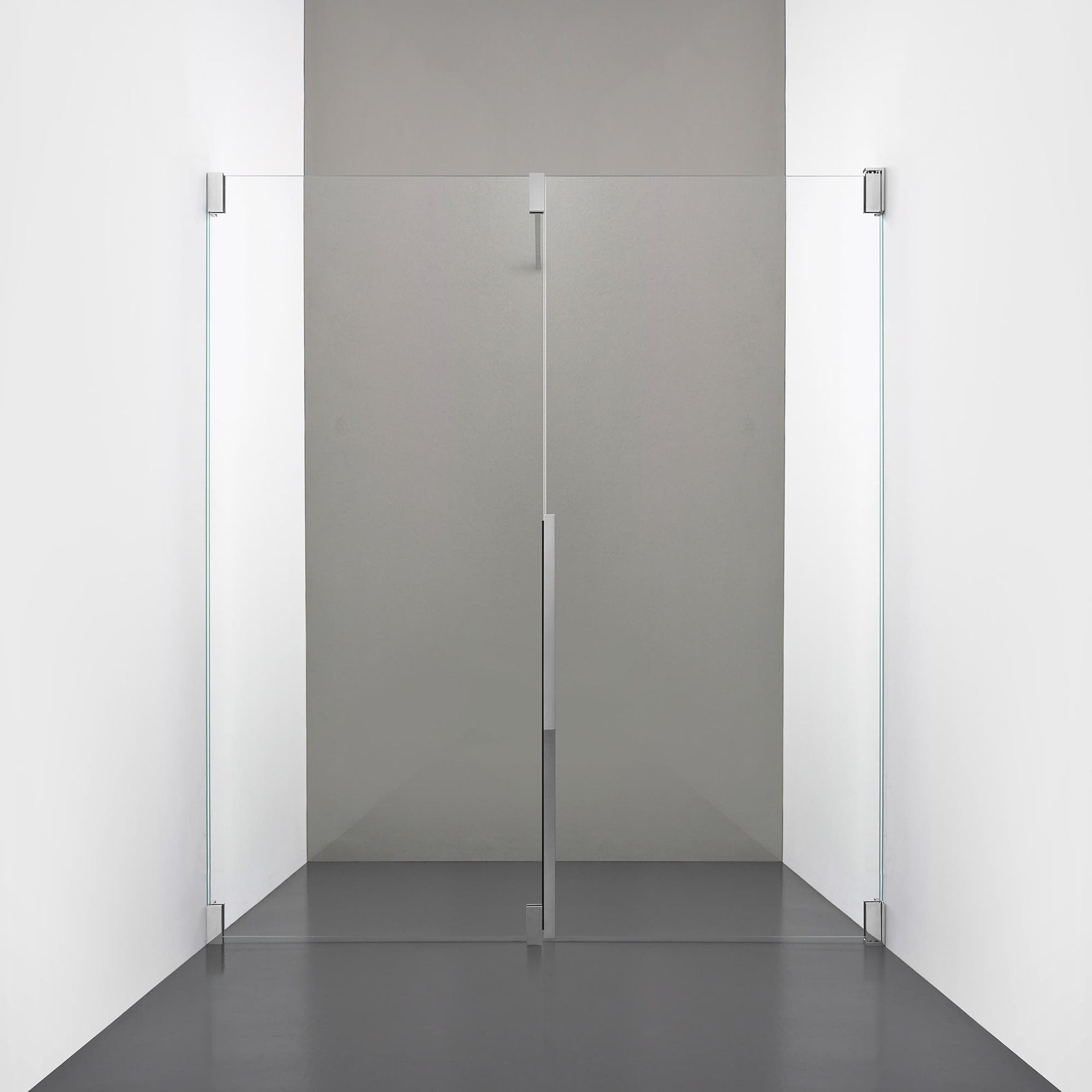 ROOH R2 Duschnisch Dörr+Vägg, Klarglas, Chrome, Dörr höger + Fast glas vänster måttbeställd 