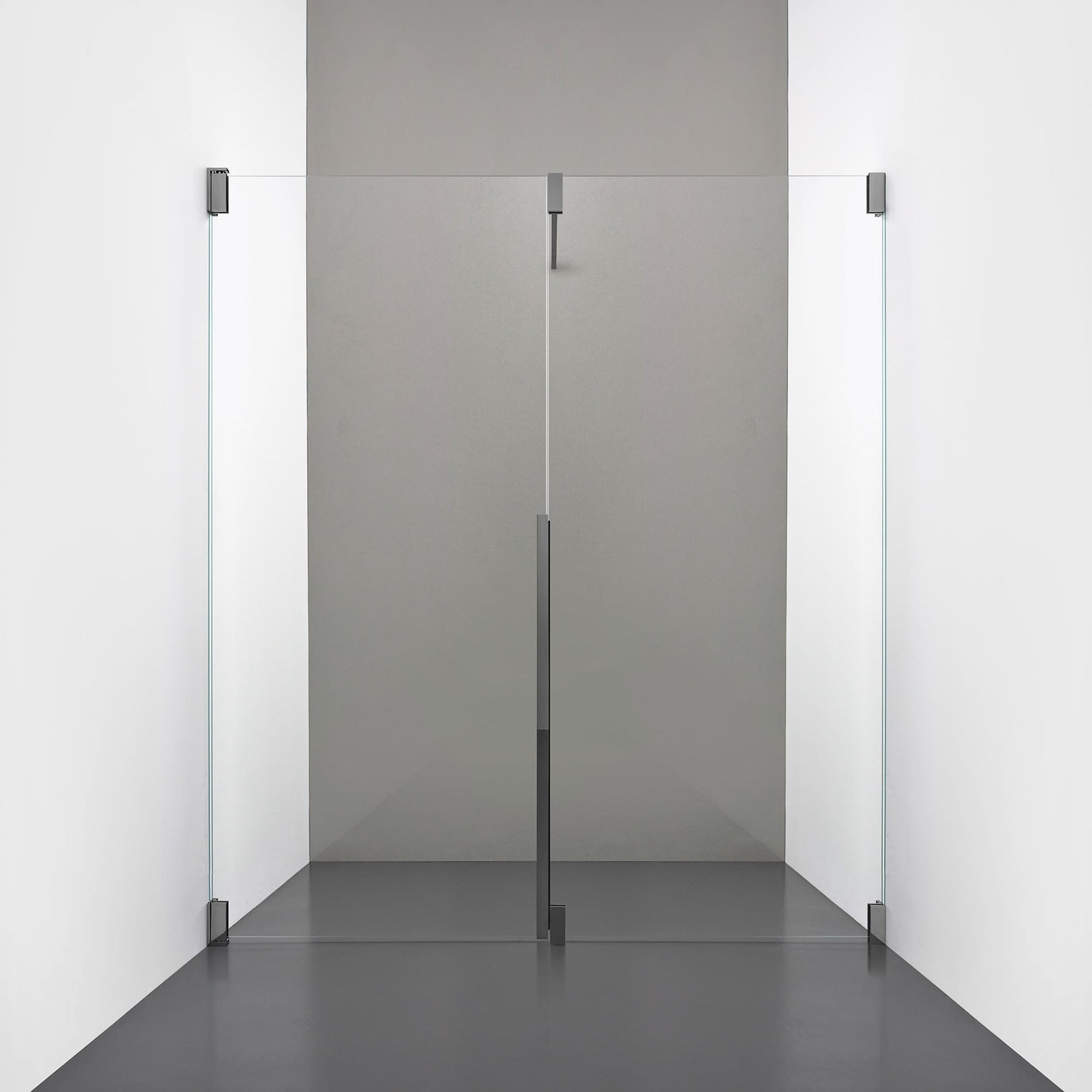 ROOH R2 Duschnisch Dörr+Vägg, Klarglas, Black chrome, Vänster 