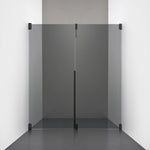 ROOH R2 Duschnisch Dörr+Vägg, Rökfärgat glas, Matte black, Vänster 