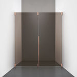 ROOH R2 Duschnisch Dörr+Vägg, Brunfärgat glas, Copper, Dörr höger + Fast glas vänster måttbeställd 