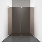 ROOH R2 Duschnisch Dörr+Vägg, Brunfärgat glas, Brushed Nickel, Dörr vänster + Fast glas höger måttbeställd 