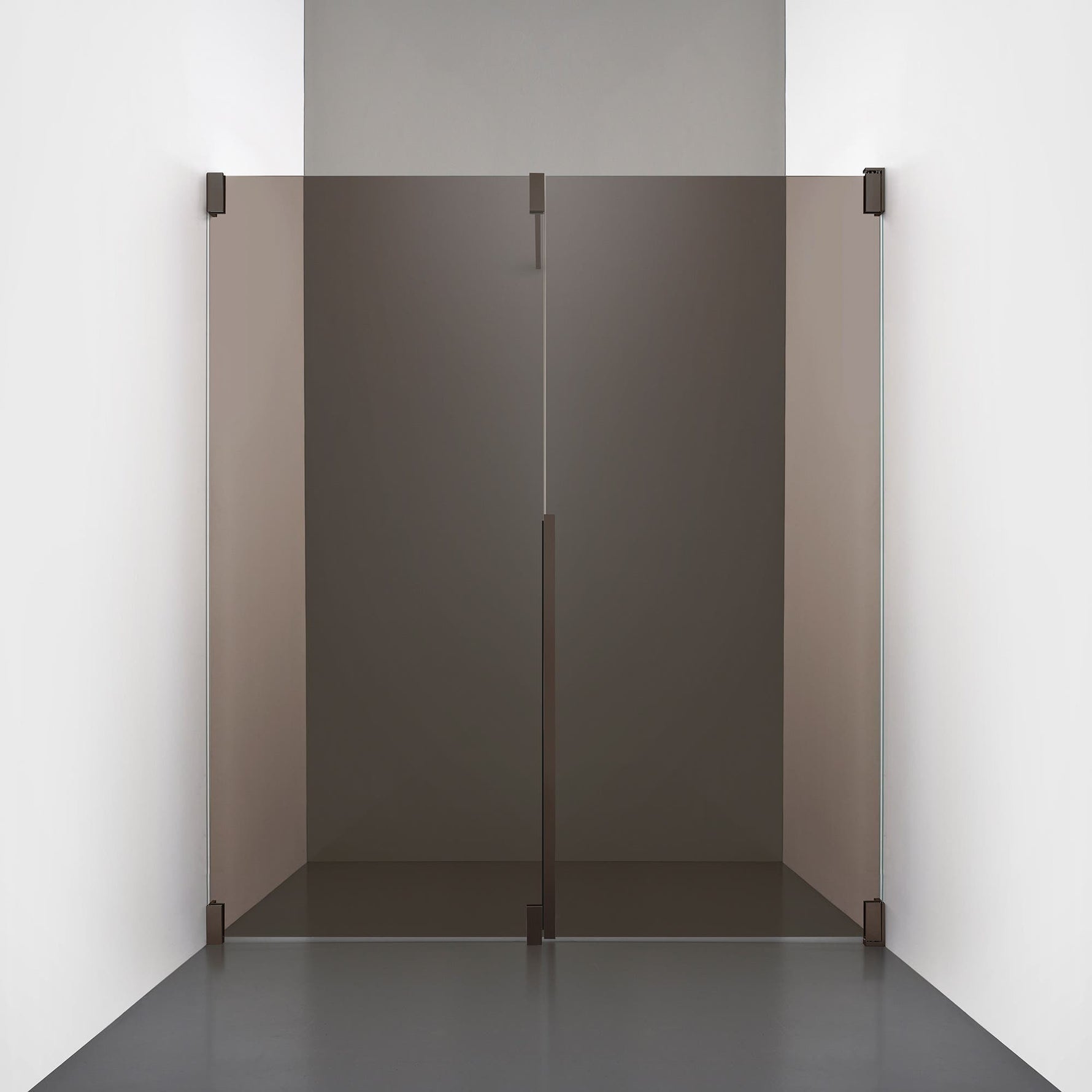 ROOH R2 Duschnisch Dörr+Vägg, Brunfärgat glas, Bronze, Höger 