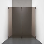 ROOH R2 Duschnisch Dörr+Vägg, Brunfärgat glas, Bronze, Dörr höger + Fast glas vänster måttbeställd 