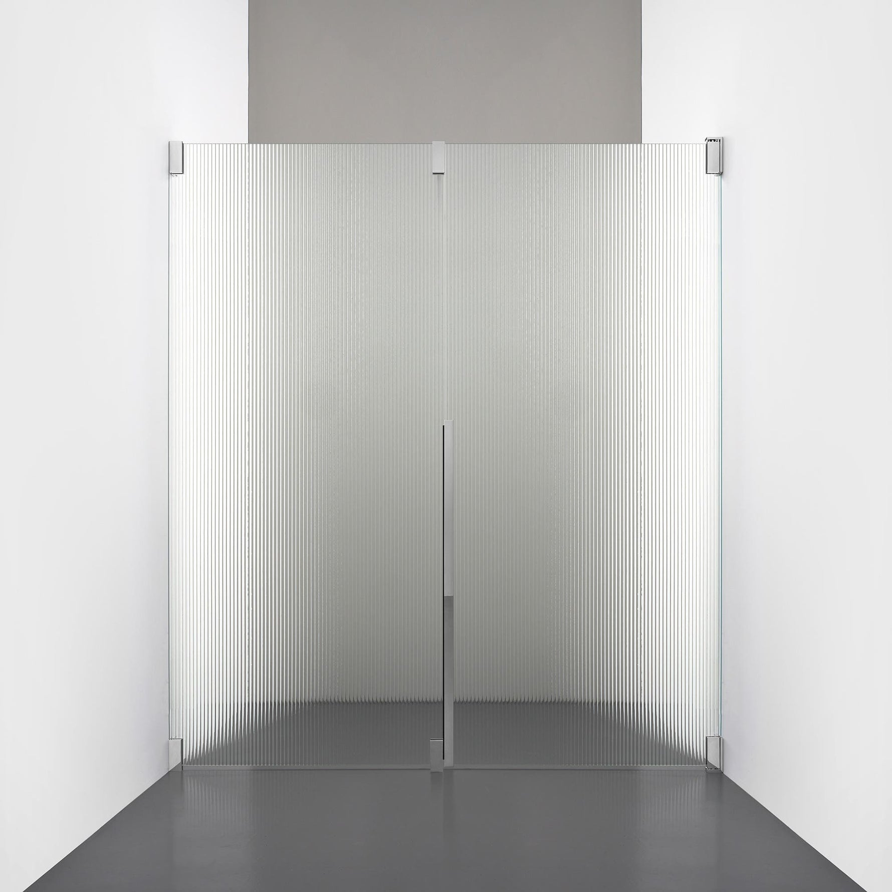 ROOH R2 Duschnisch Dörr+Vägg, Räfflat glas, Chrome, Höger 