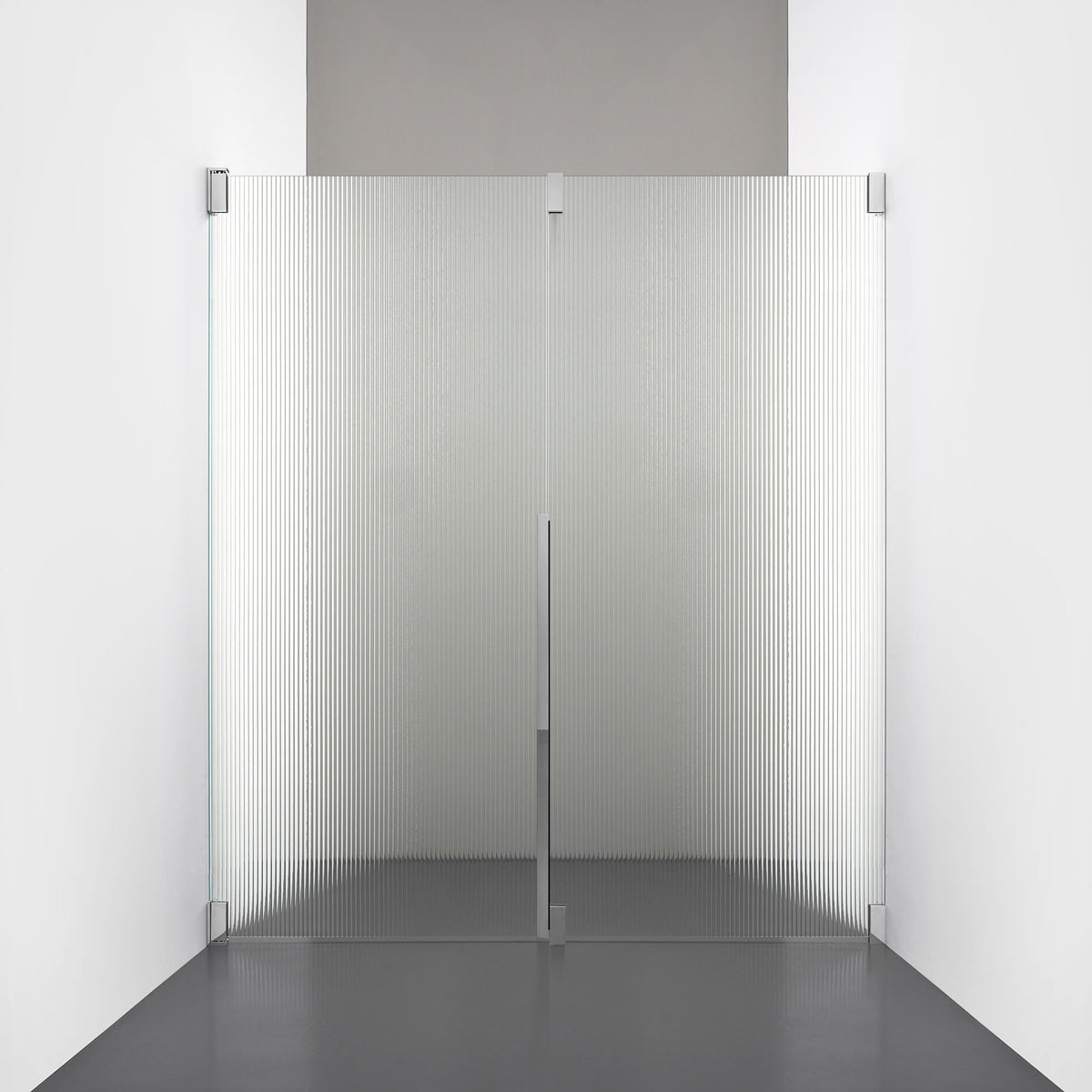 ROOH R2 Duschnisch Dörr+Vägg, Räfflat glas, Chrome, Vänster 