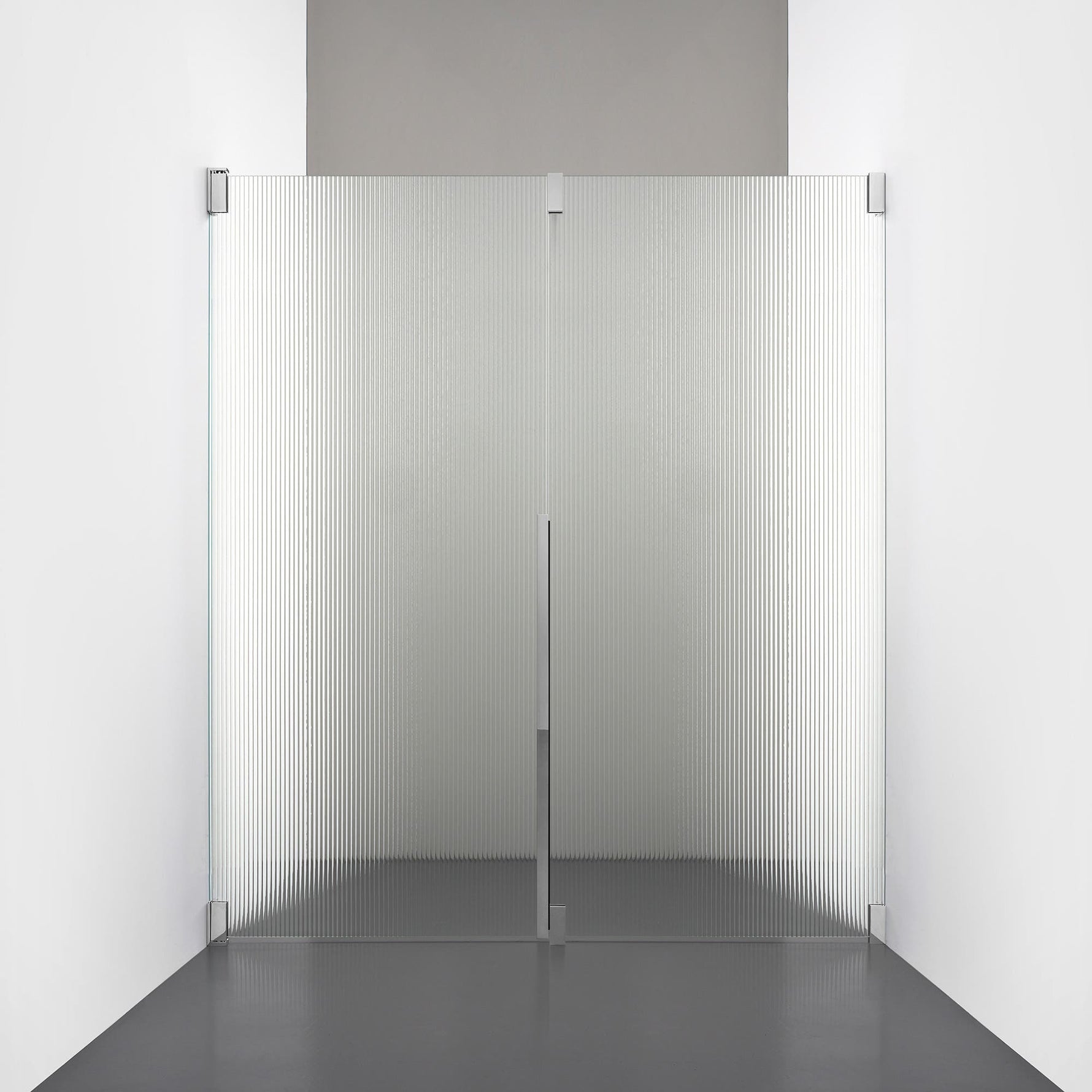 ROOH R2 Duschnisch Dörr+Vägg, Räfflat glas, Chrome, Vänster 