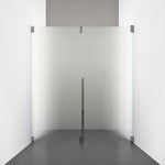 ROOH R2 Duschnisch Dörr+Vägg, Räfflat glas, Black chrome, Höger 
