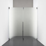 ROOH R2 Duschnisch Dörr+Vägg, Räfflat glas, Black chrome, Vänster 