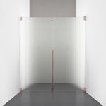 ROOH R2 Duschnisch Dörr+Vägg, Räfflat glas, Copper, Höger 