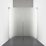 ROOH R2 Duschnisch Dörr+Vägg, Räfflat glas, Copper, Vänster 