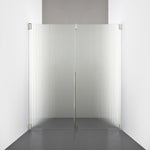 ROOH R2 Duschnisch Dörr+Vägg, Räfflat glas, Brushed Nickel, Dörr vänster + Fast glas höger måttbeställd 