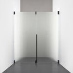 ROOH R2 Duschnisch Dörr+Vägg, Räfflat glas, Matte black, Dörr höger + Fast glas vänster måttbeställd 