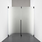 ROOH R2 Duschnisch Dörr+Vägg, Räfflat glas, Matte black, Vänster 