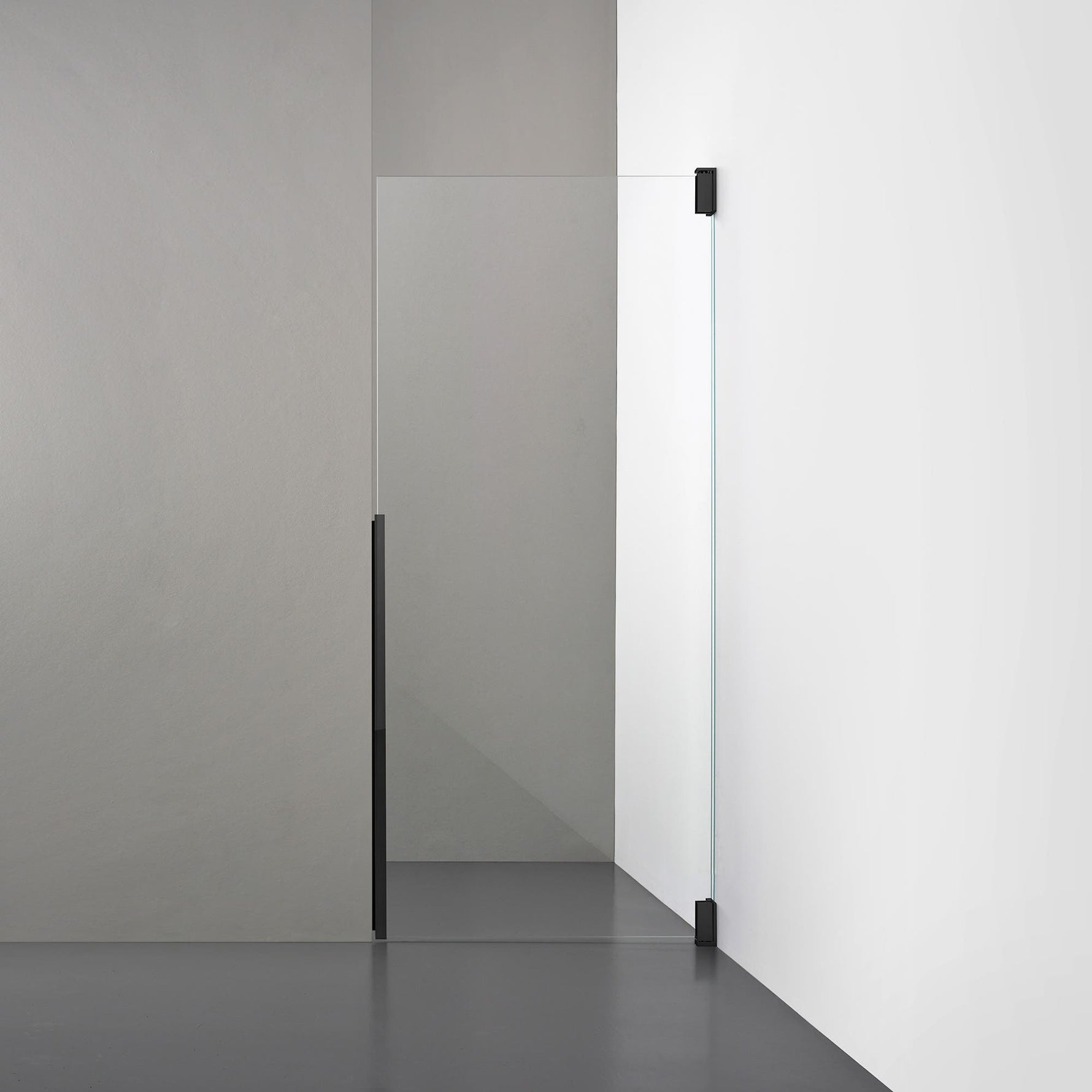 ROOH R2 Duschnisch Dörr, Klarglas, Matte black, Höger 