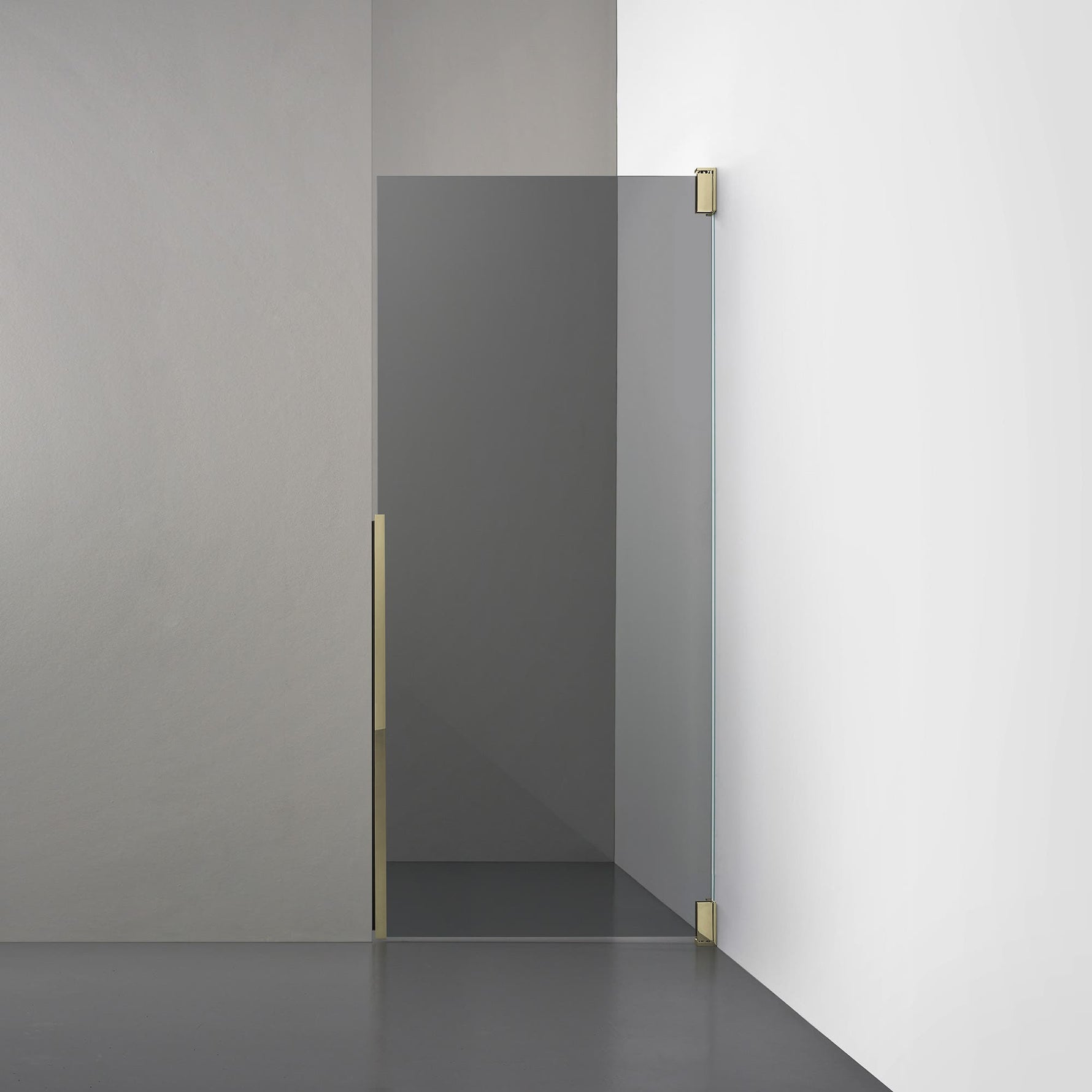 ROOH R2 Duschnisch Dörr, Rökfärgat glas, Honey gold, Höger 