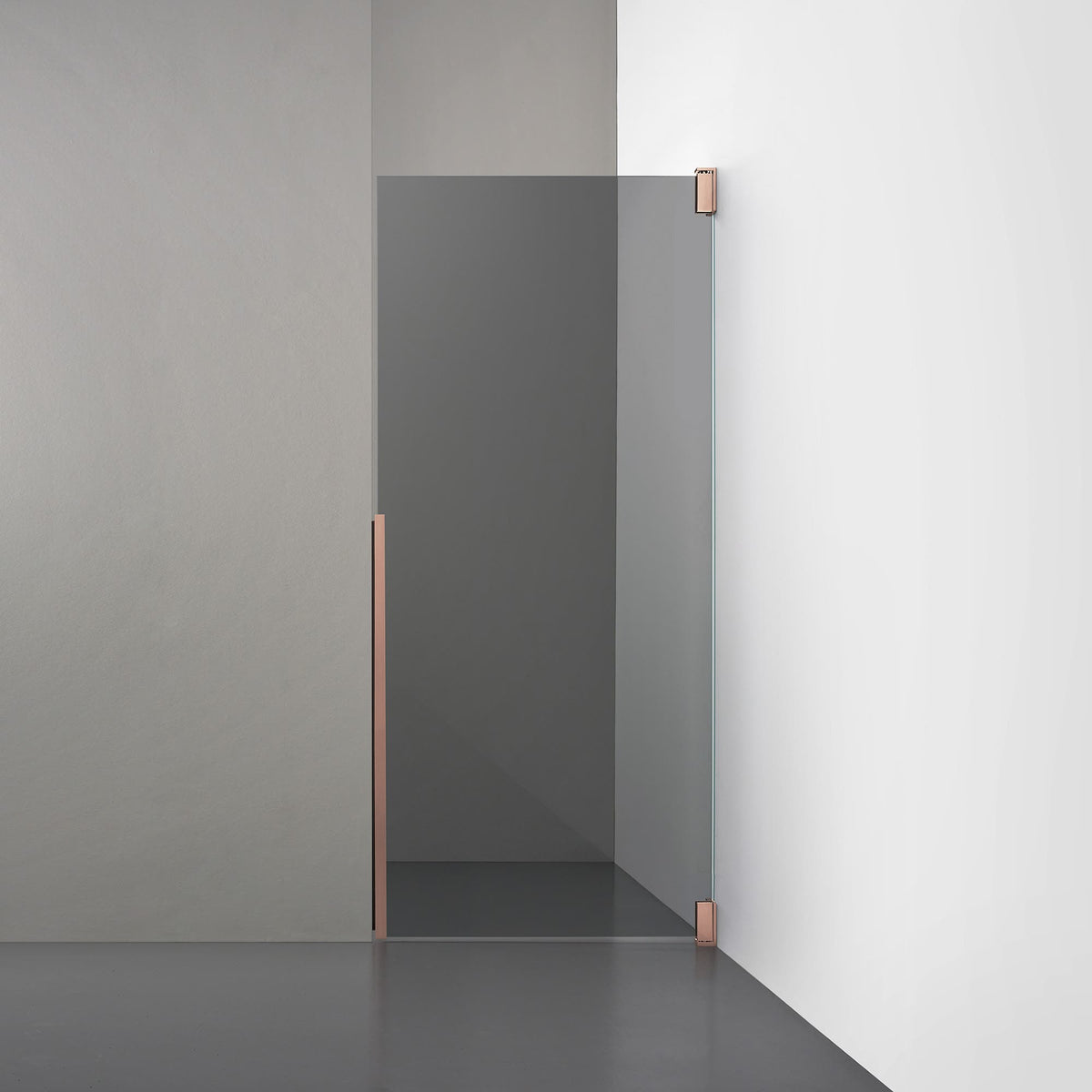 ROOH R2 Duschnisch Dörr, Rökfärgat glas, Copper, Höger 